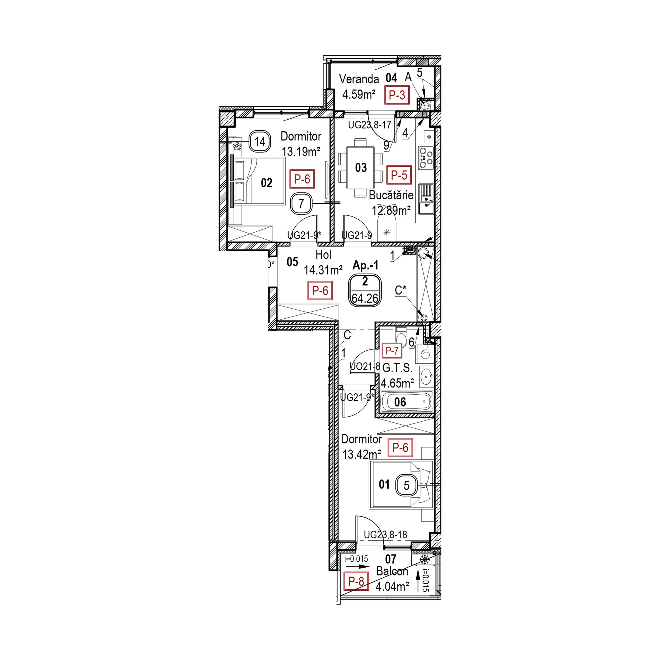 Apartament cu 2 camere