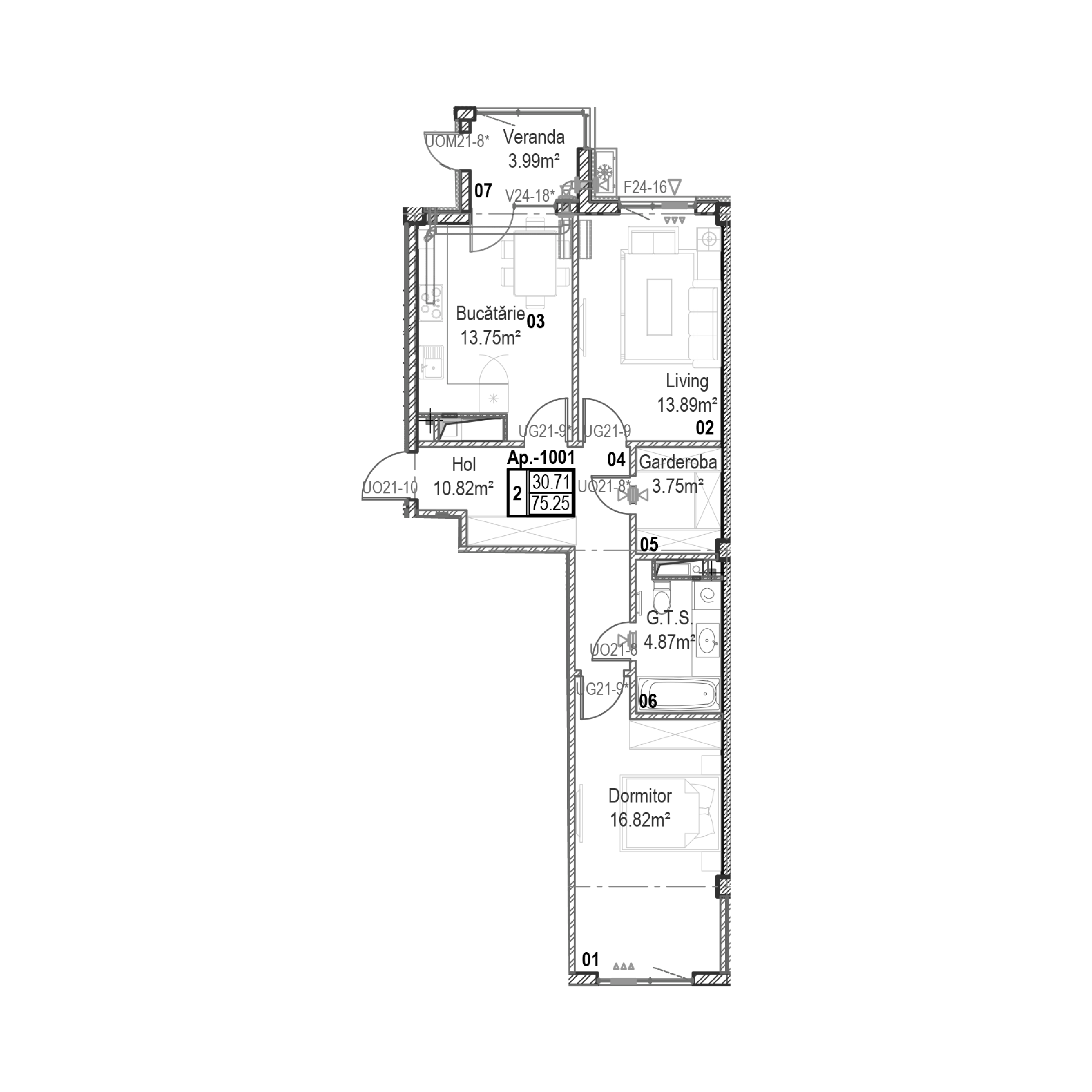 Apartament cu 2 camere