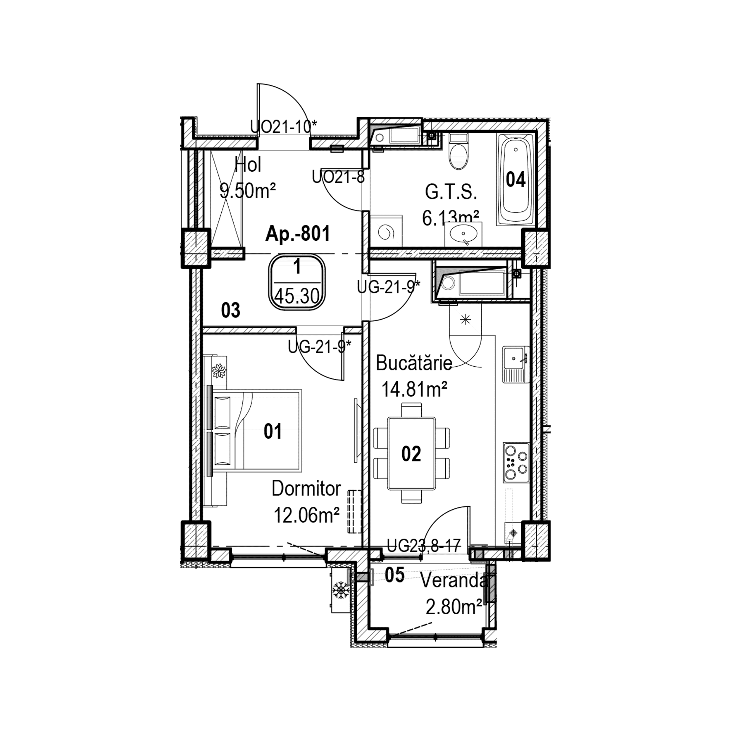 Apartament cu 1 cameră