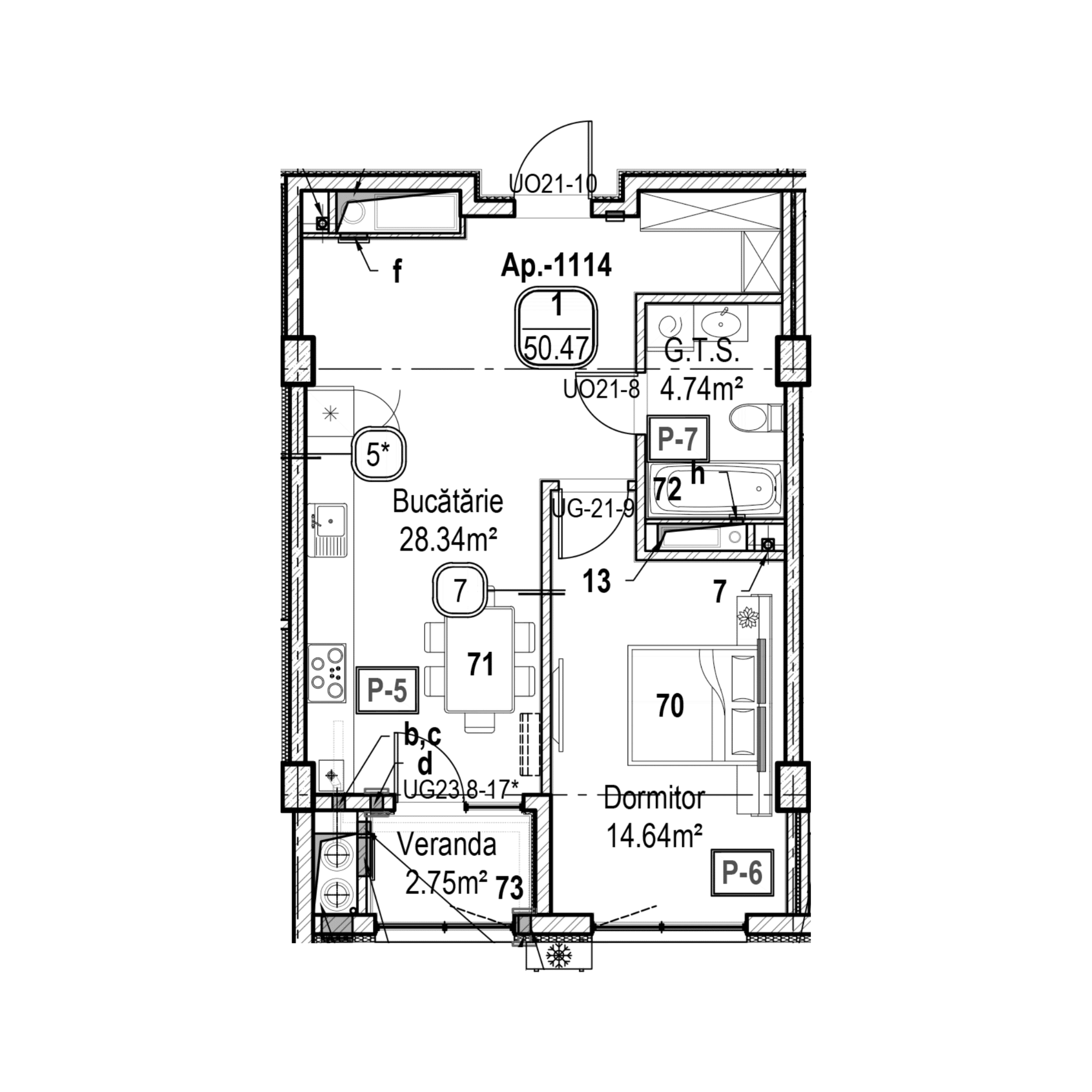 Apartament cu 1 cameră