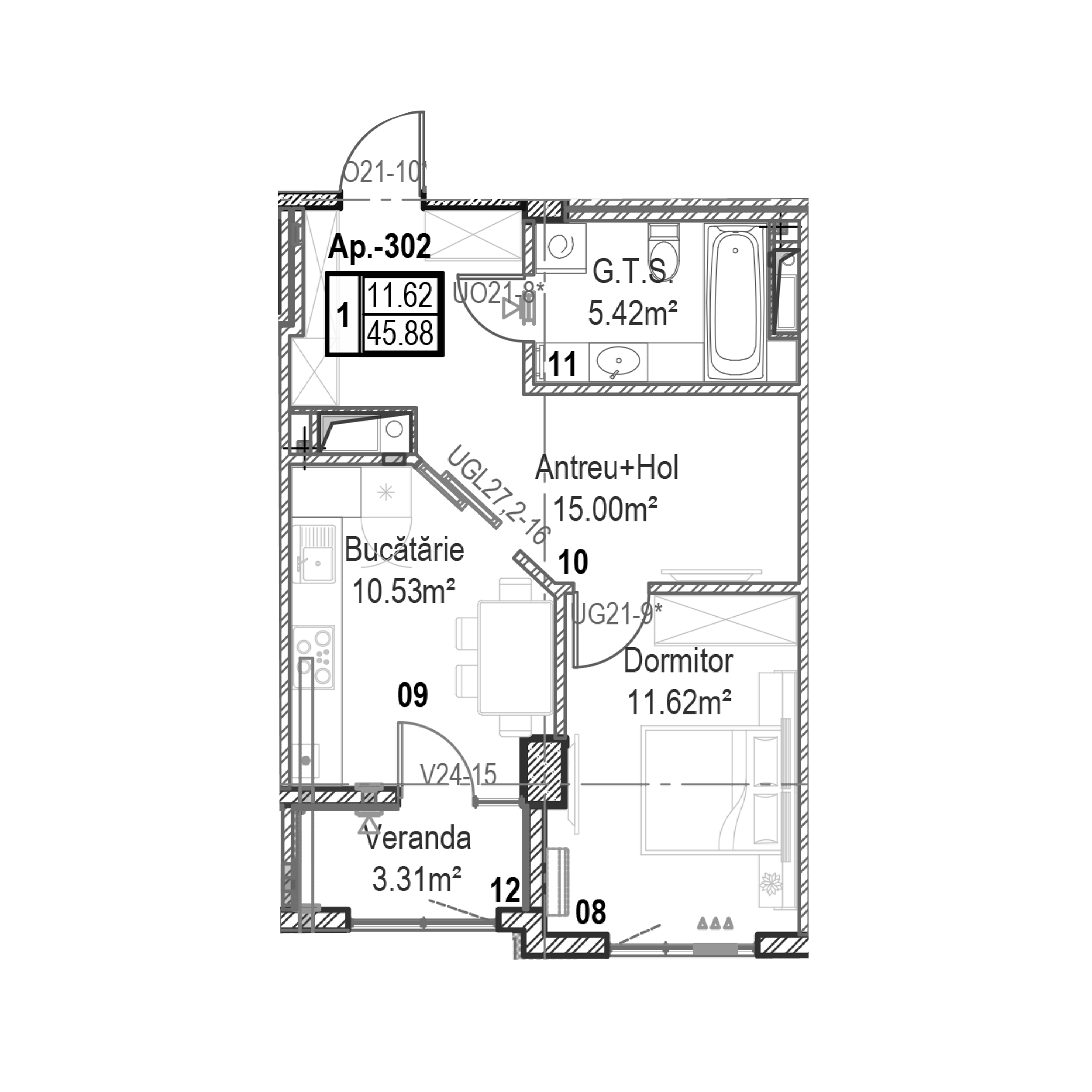 Apartament cu 1 cameră