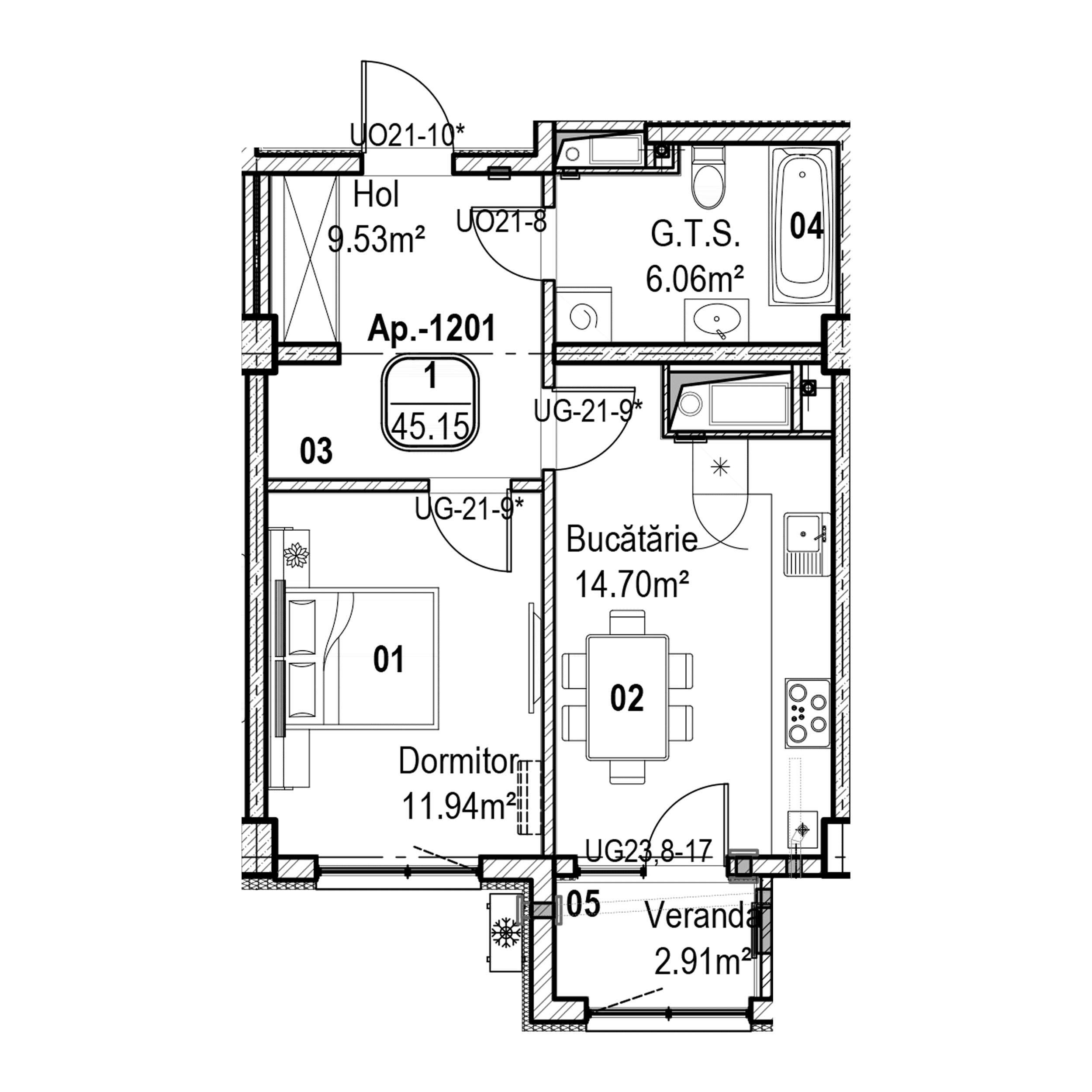Apartament cu 1 cameră