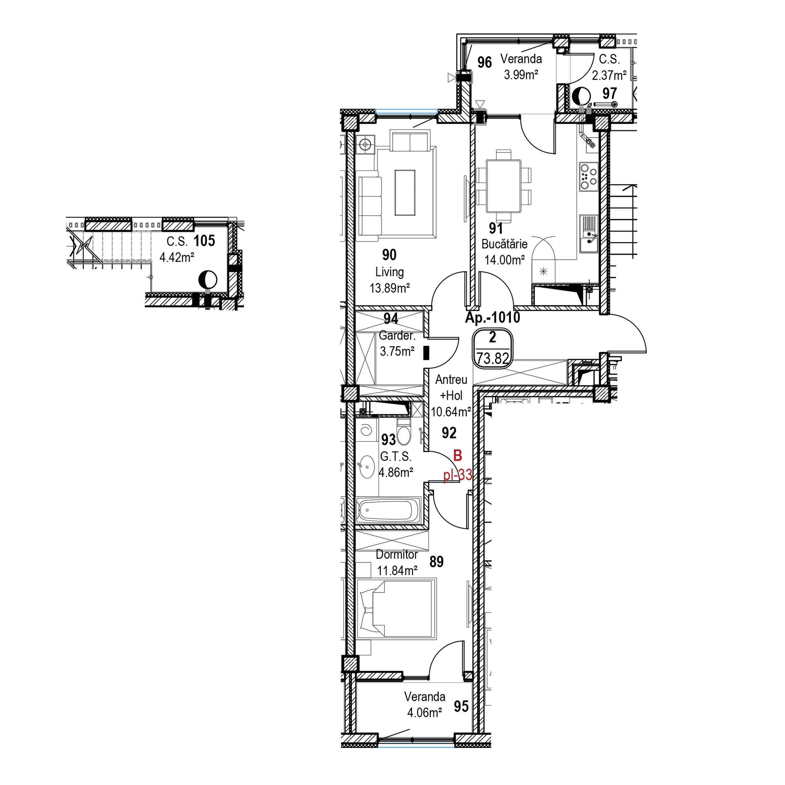 Apartament cu 2 camere