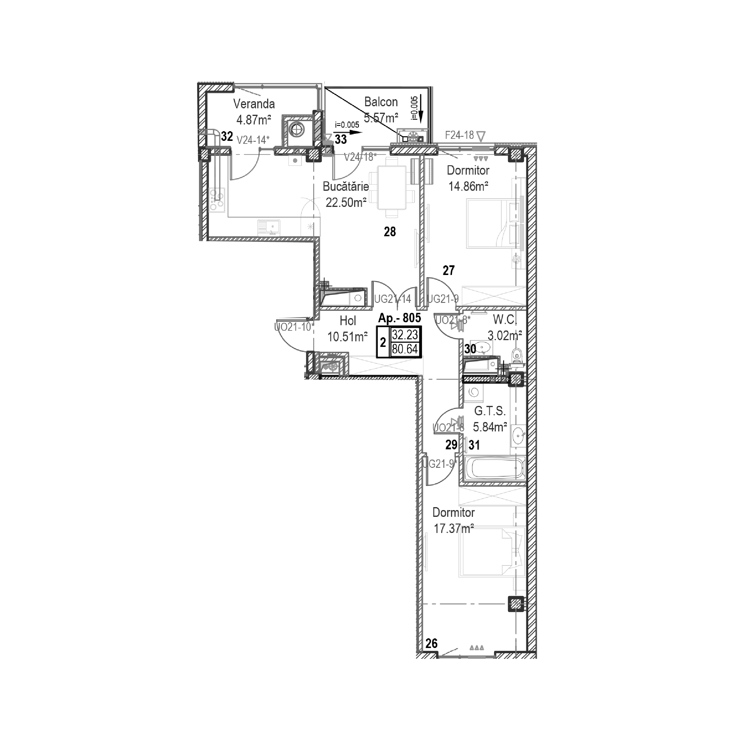 Apartament cu 2 camere