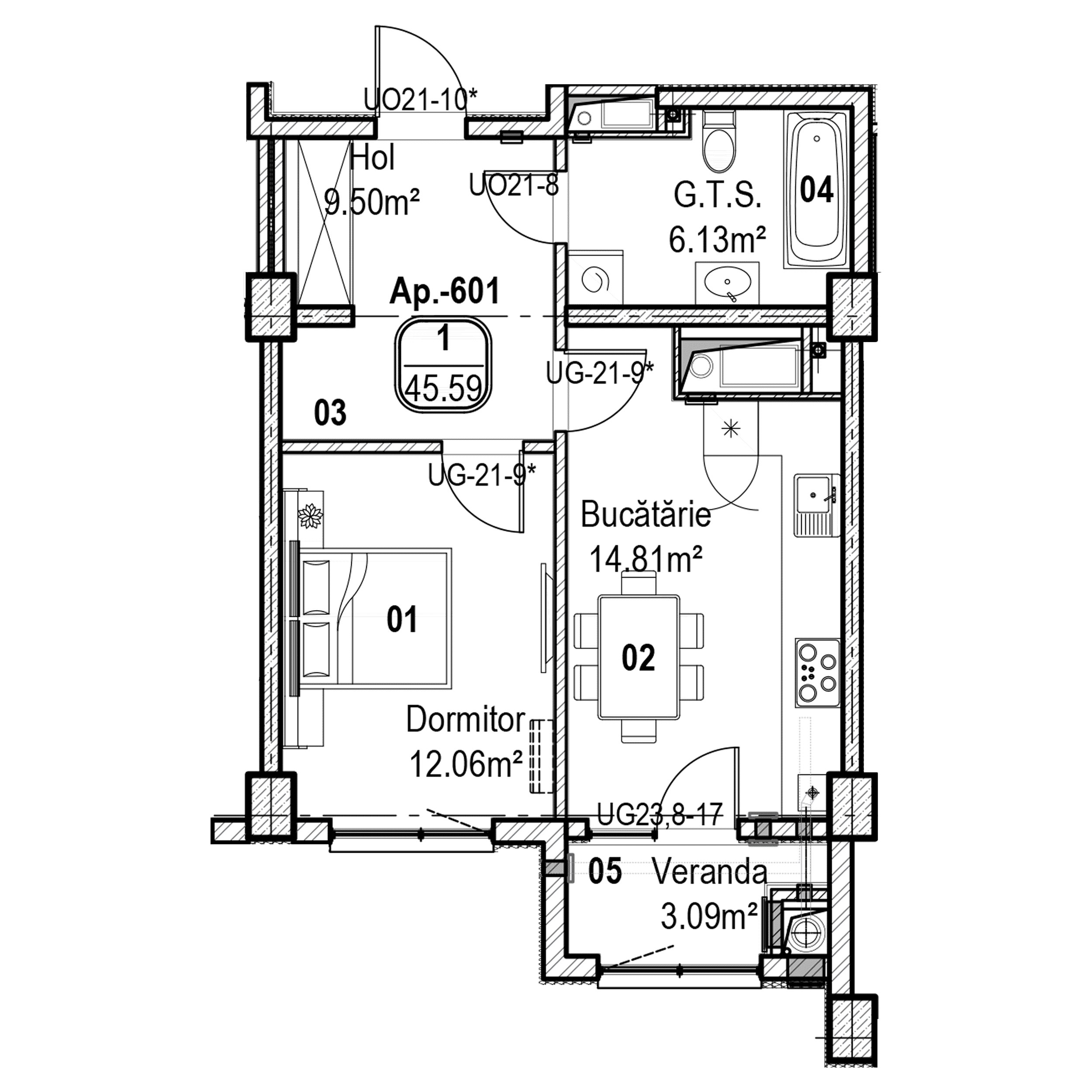 Apartament cu 1 cameră