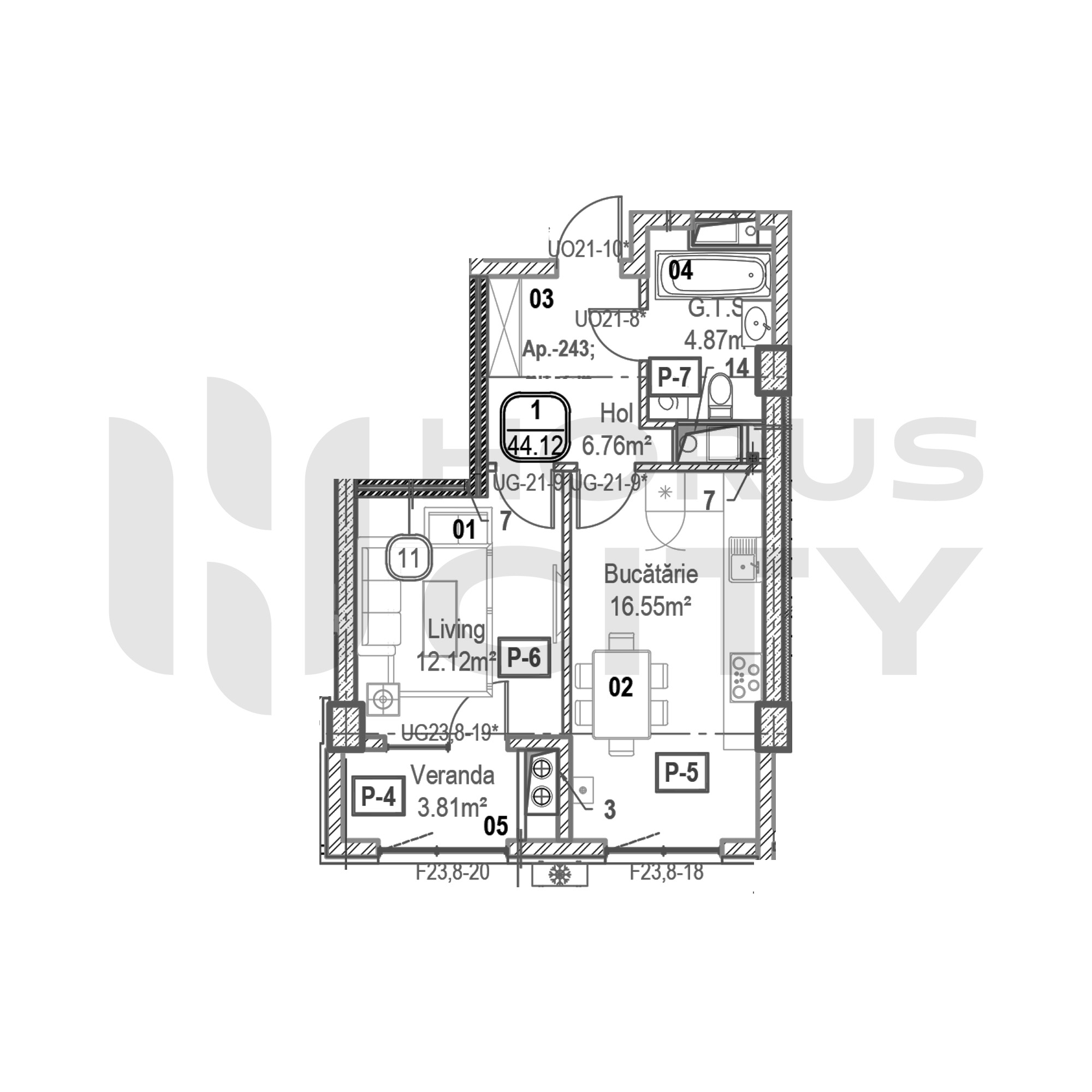 Apartament cu 1 cameră
