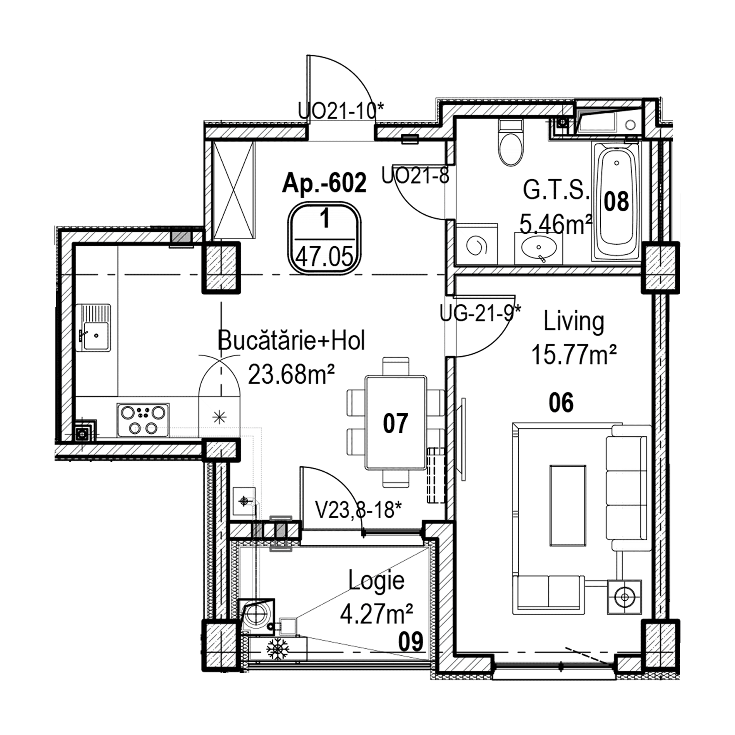 Apartament cu 1 cameră