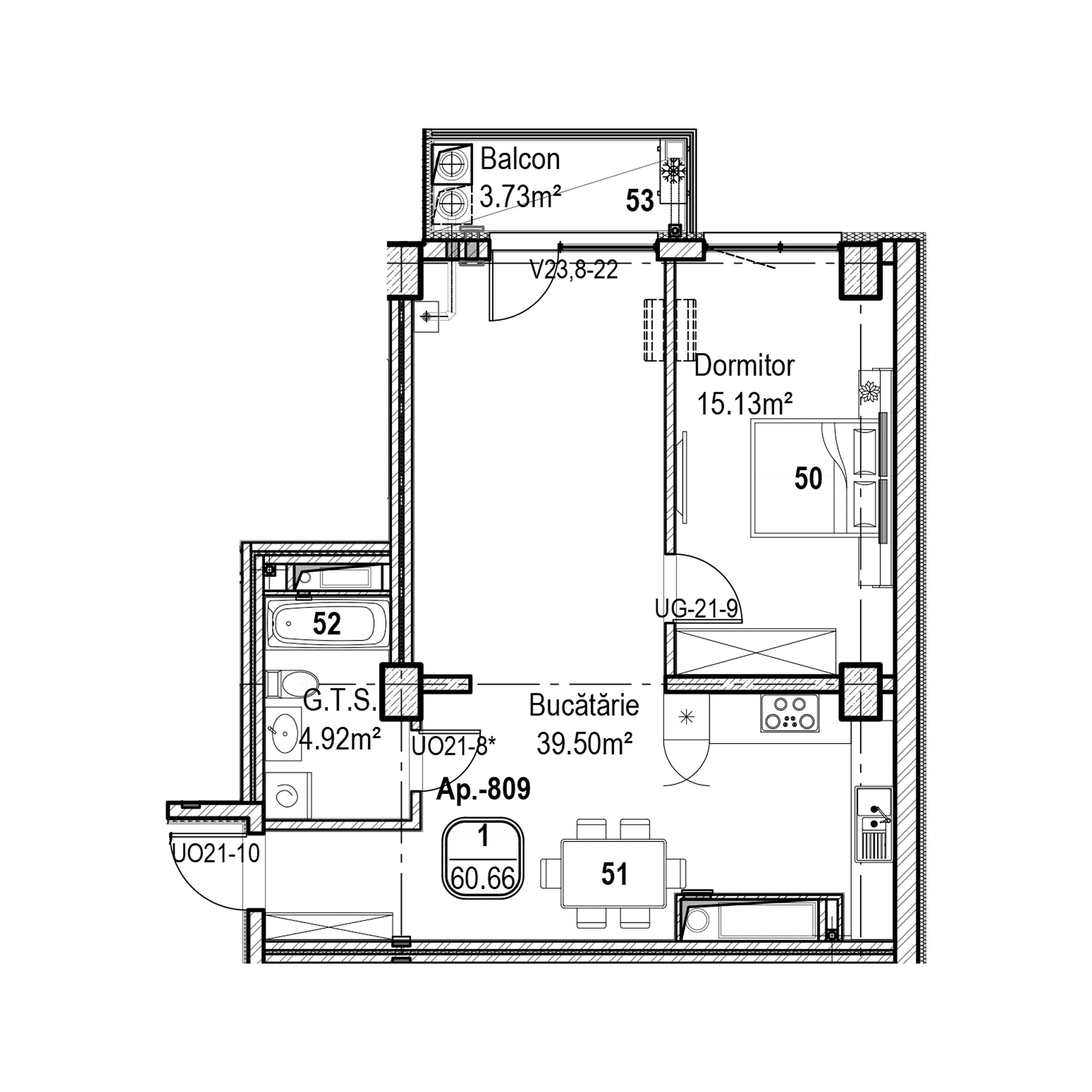 Apartament cu 1 cameră