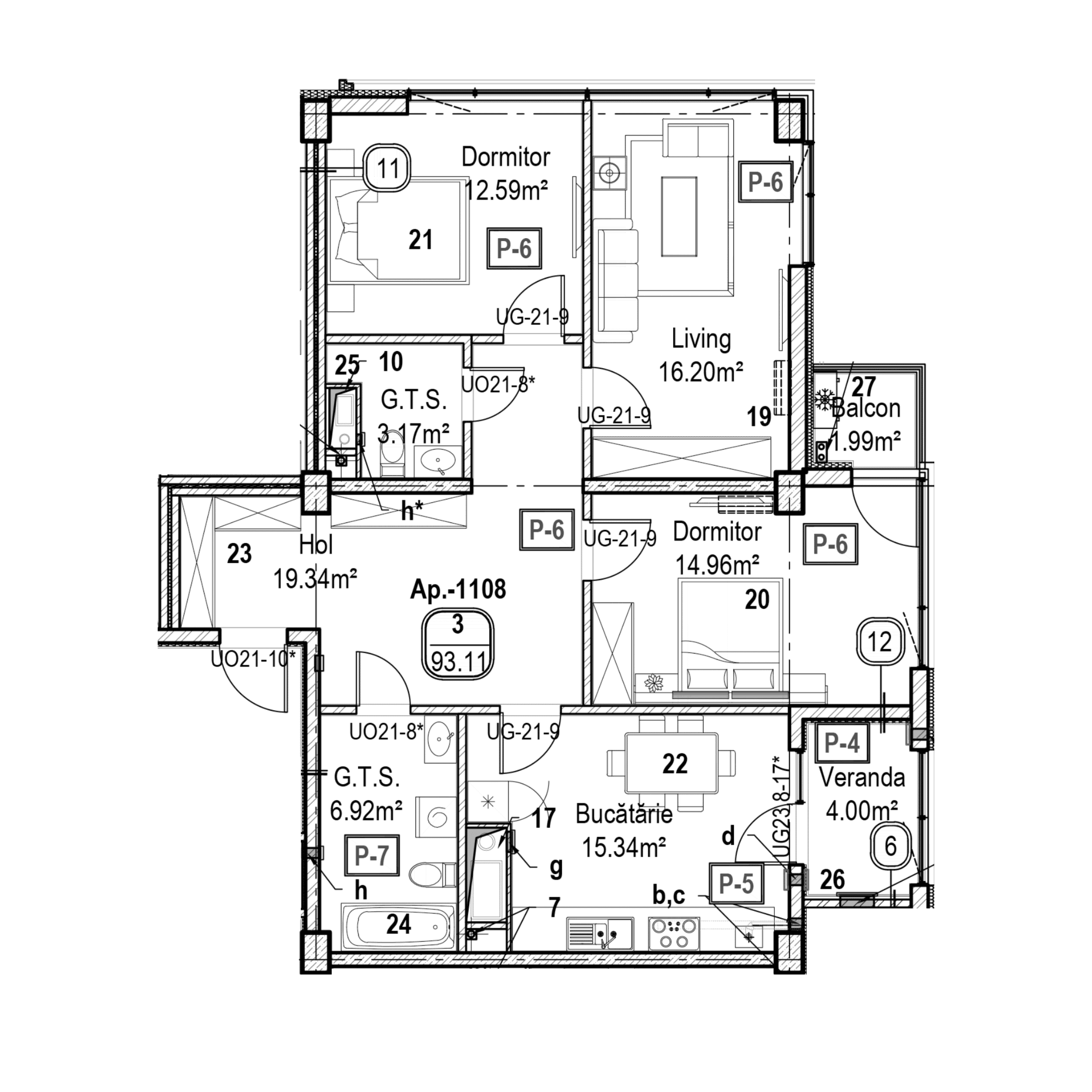Apartament cu 3 camere