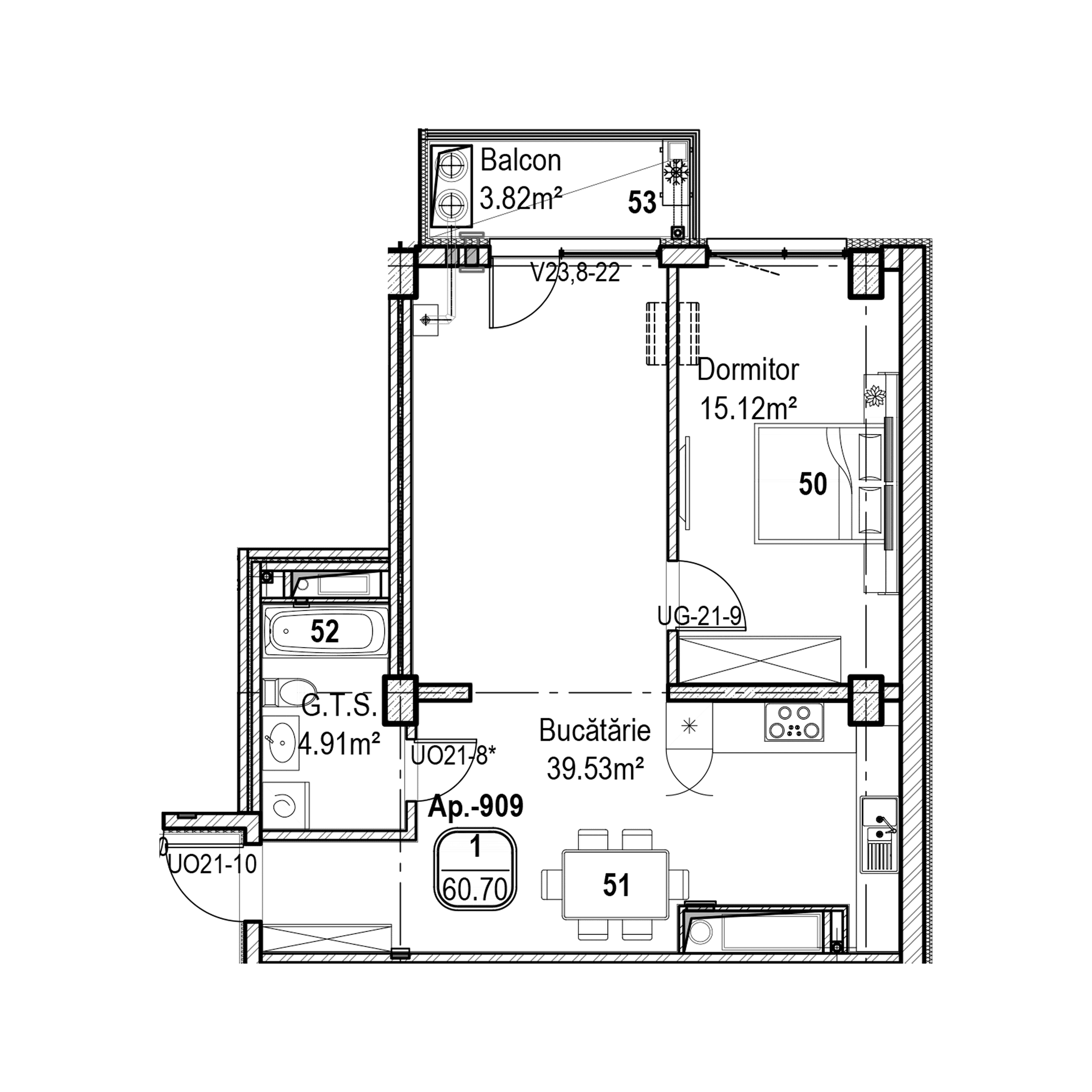 Apartament cu 1 cameră