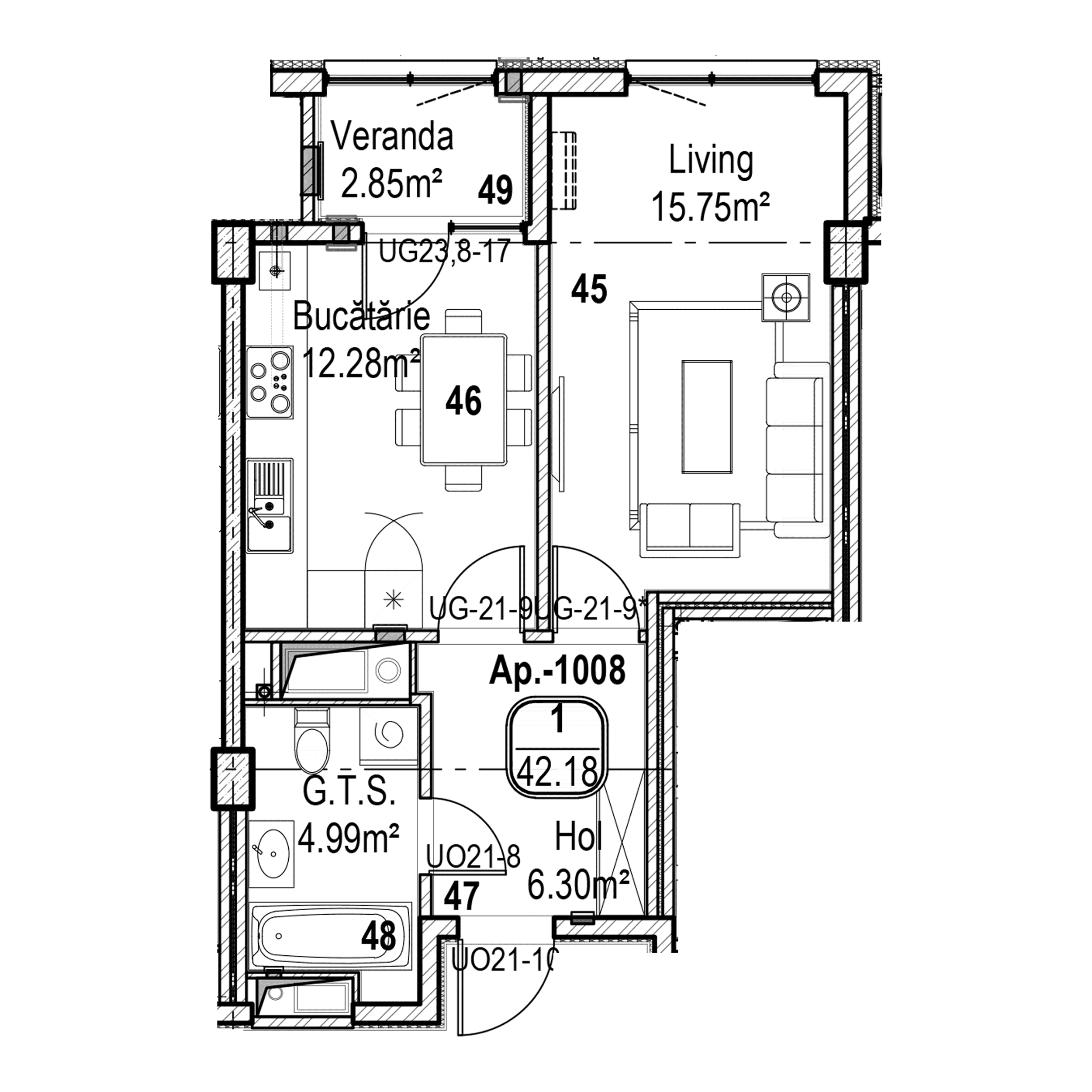 Apartament cu 1 cameră