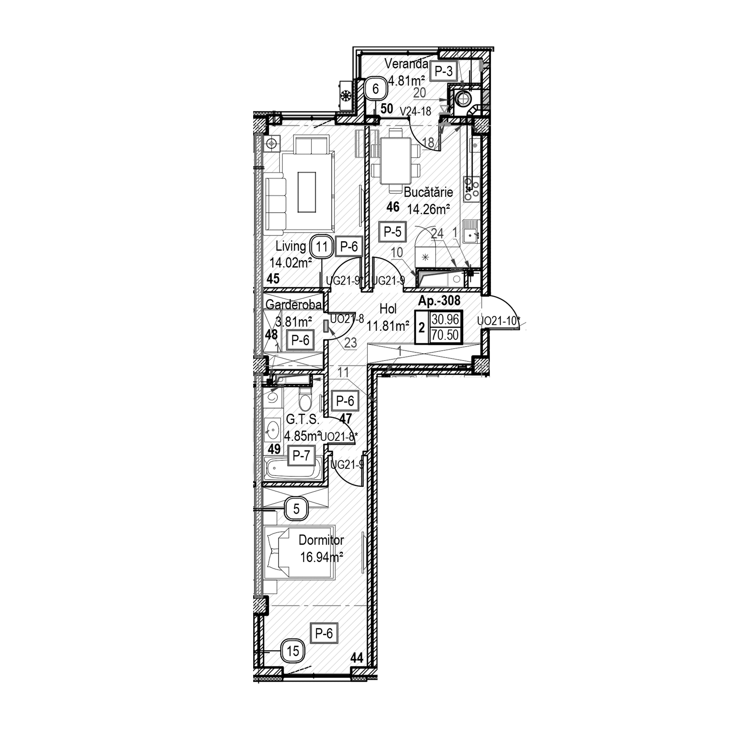 Apartament cu 2 camere