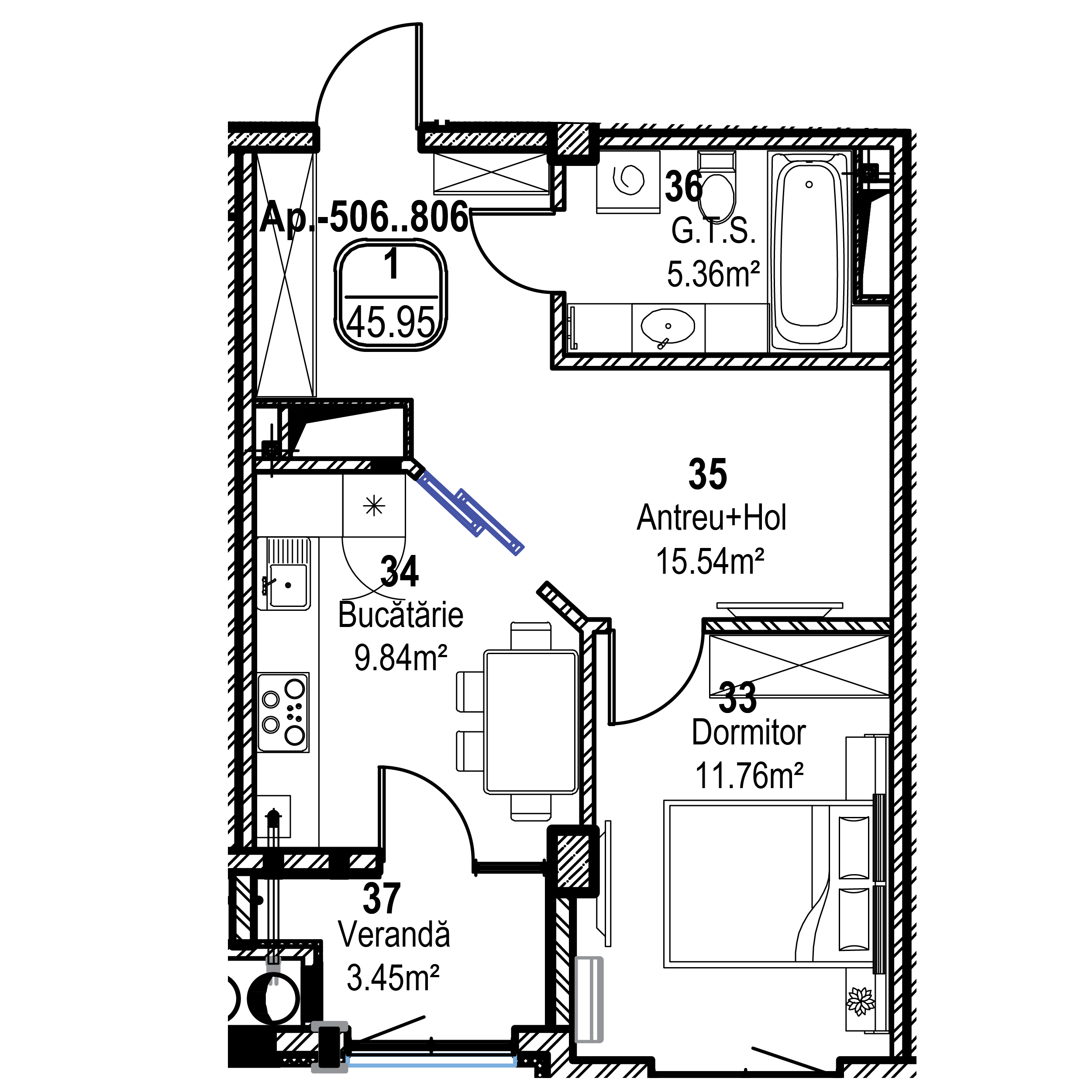 Apartament cu 1 cameră