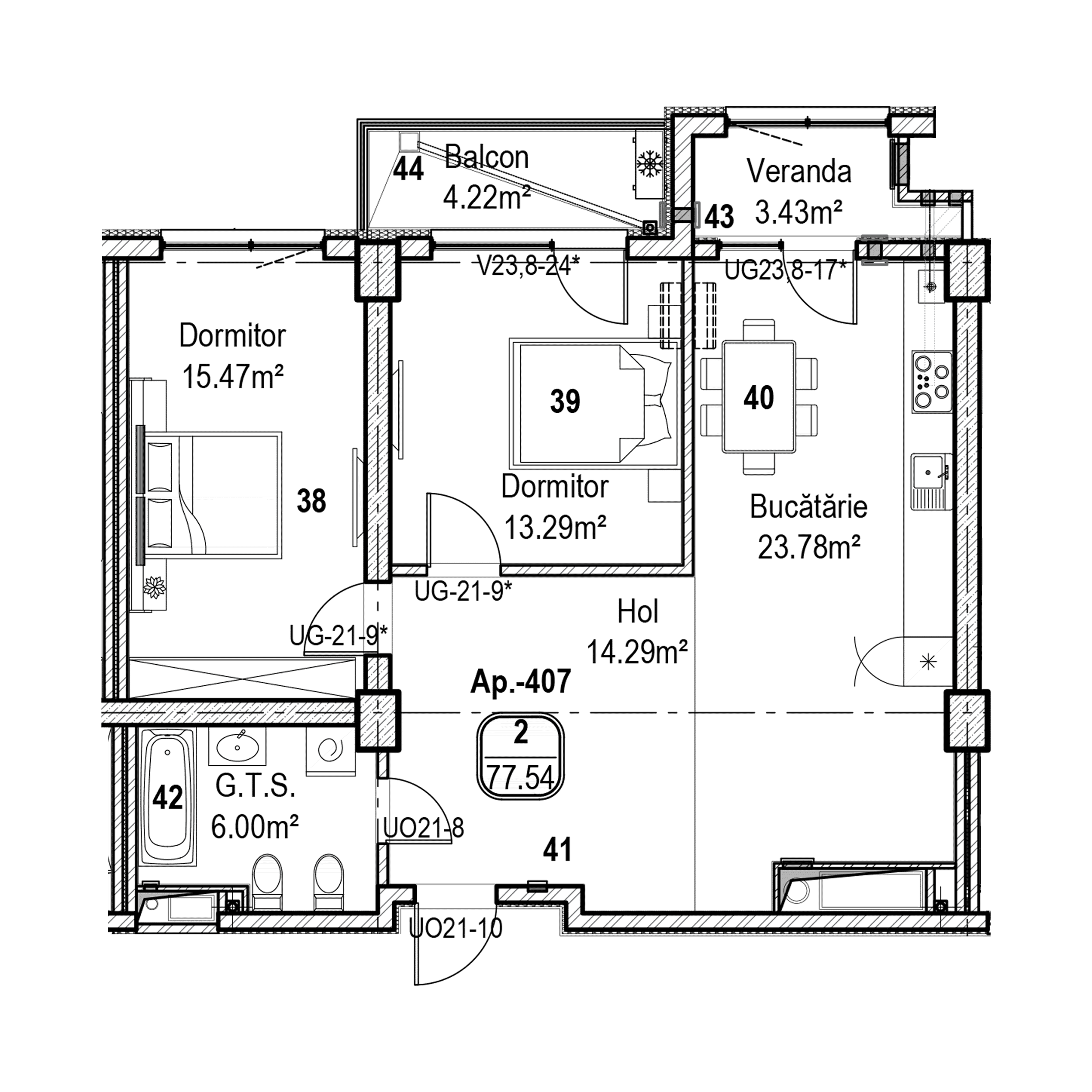 Apartament cu 2 camere