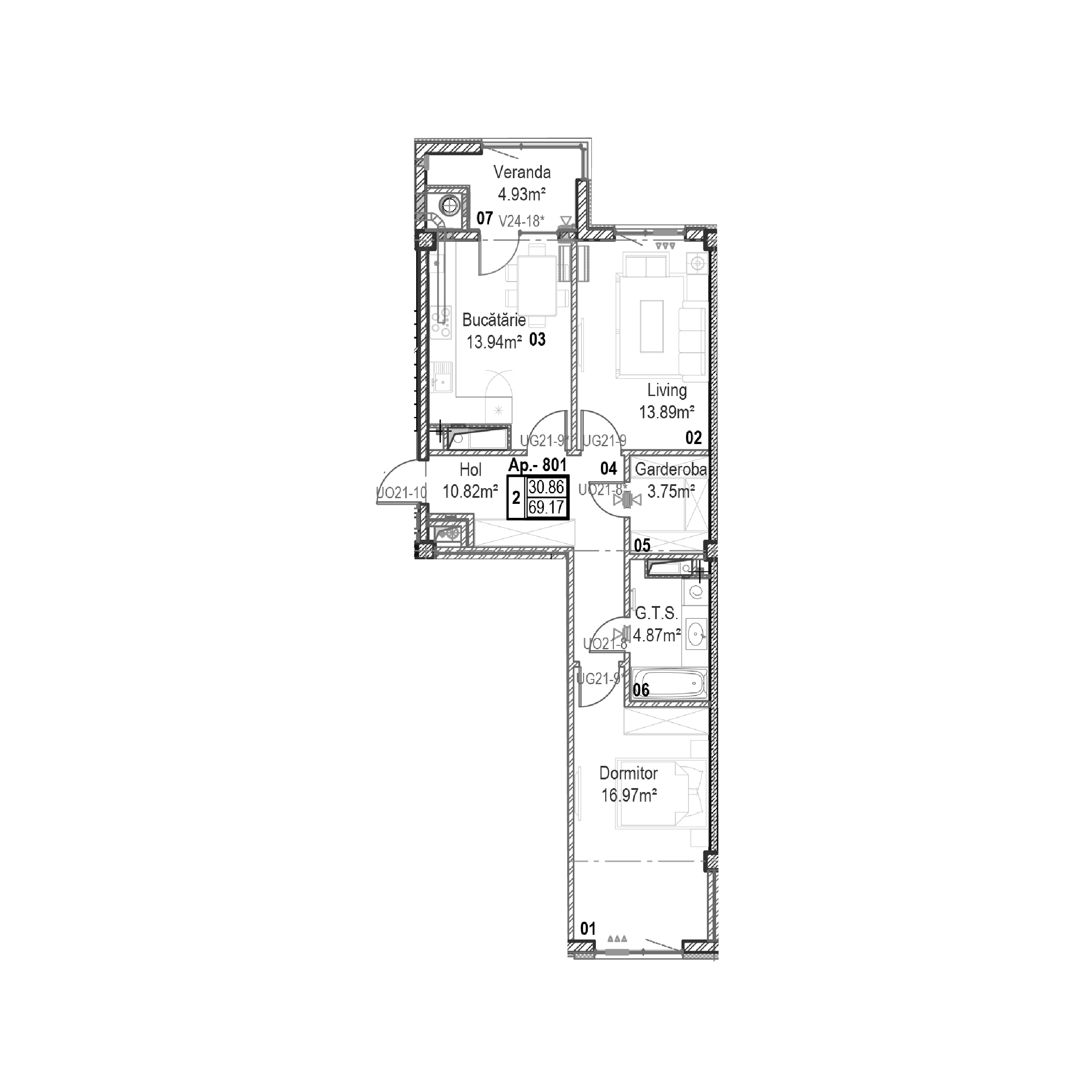 Apartament cu 2 camere