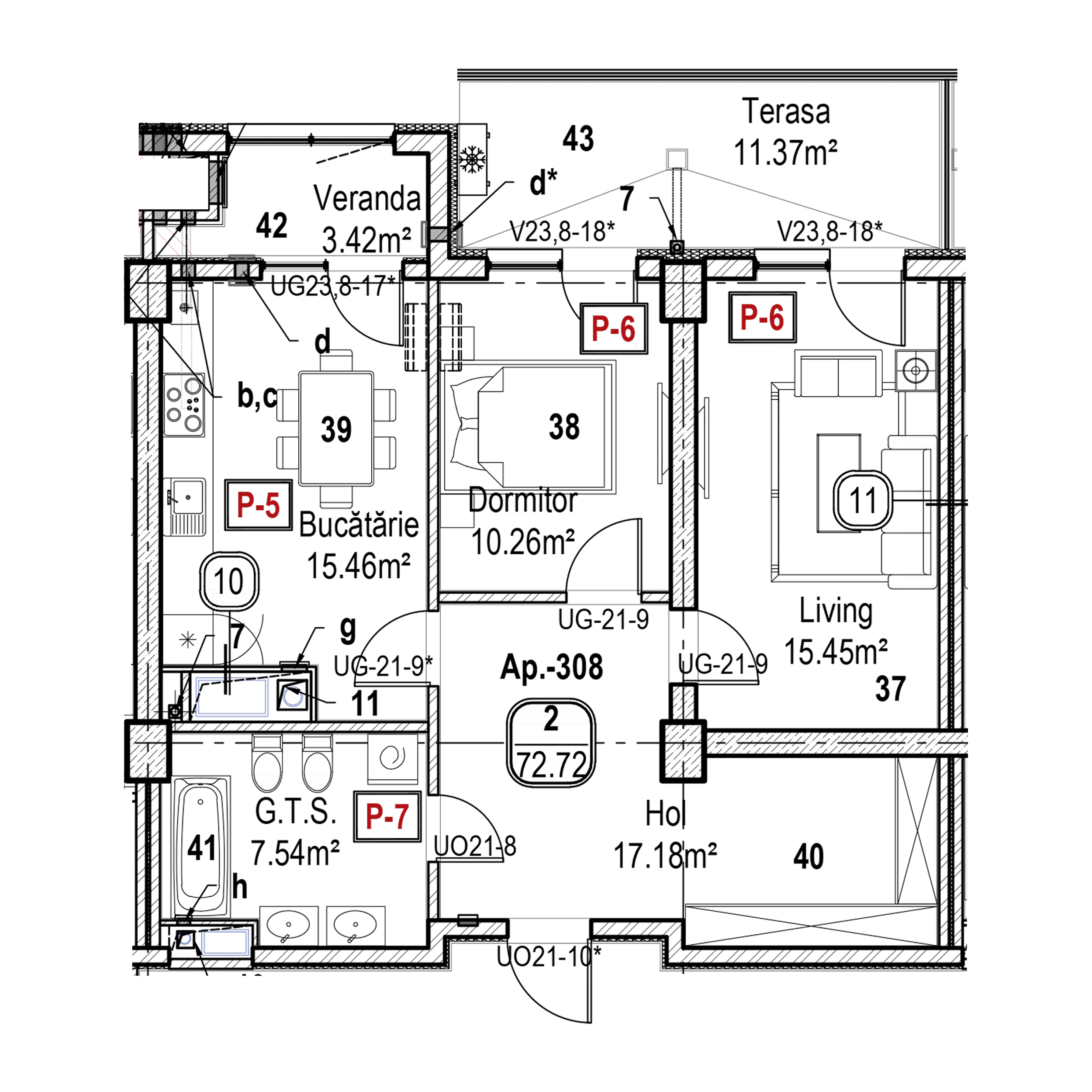 Apartament cu 2 camere