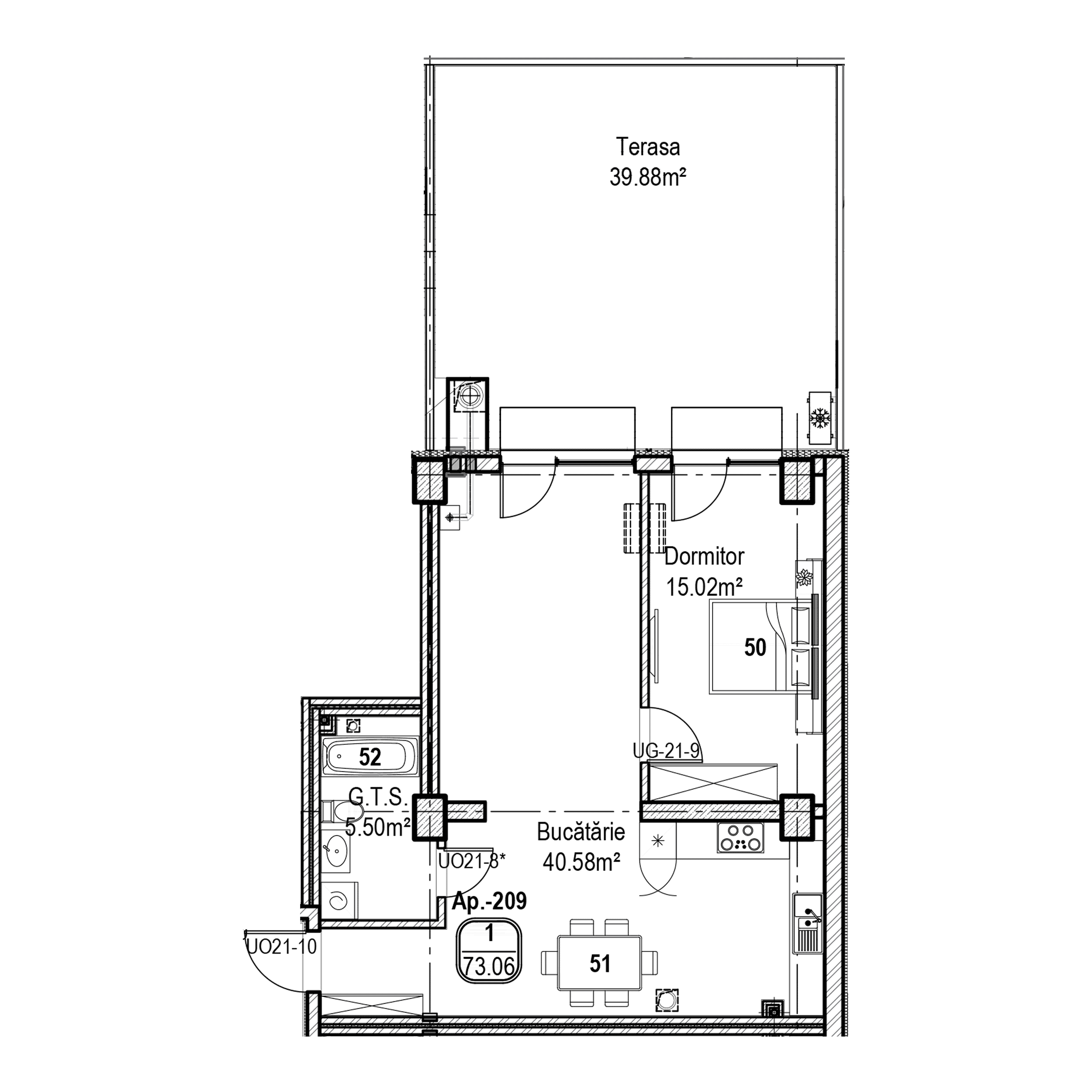 Apartament cu 1 cameră