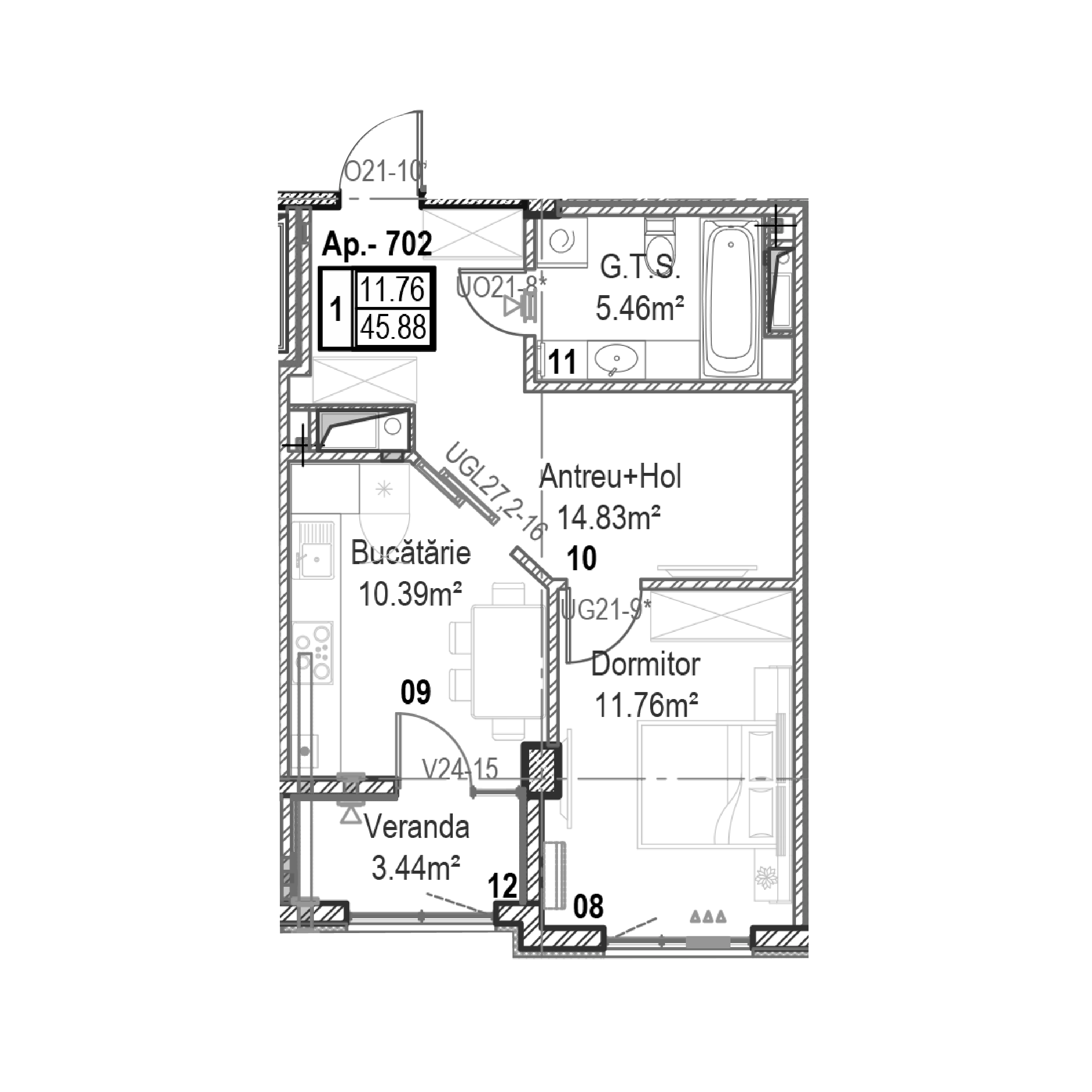 Apartament cu 1 cameră