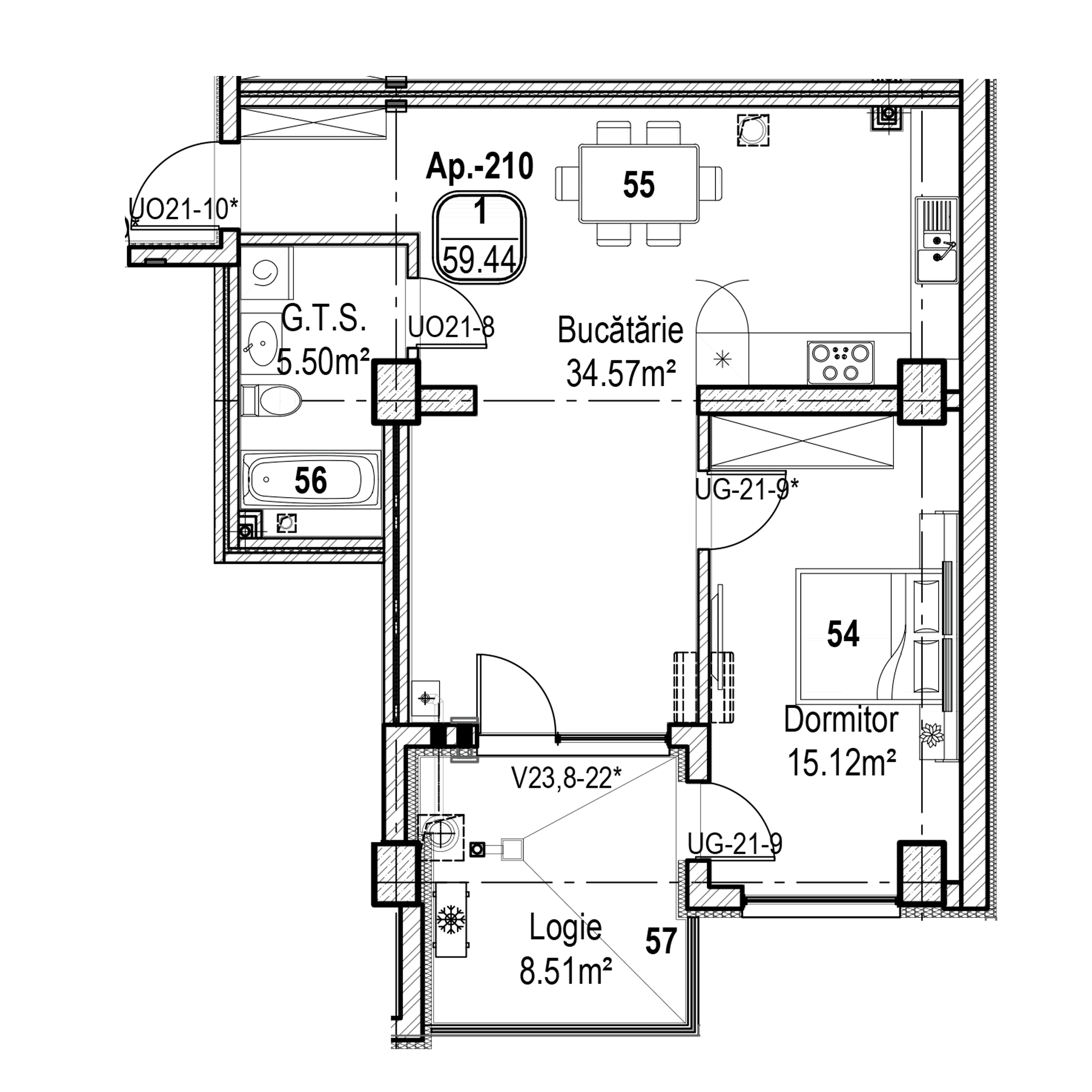 Apartament cu 1 cameră