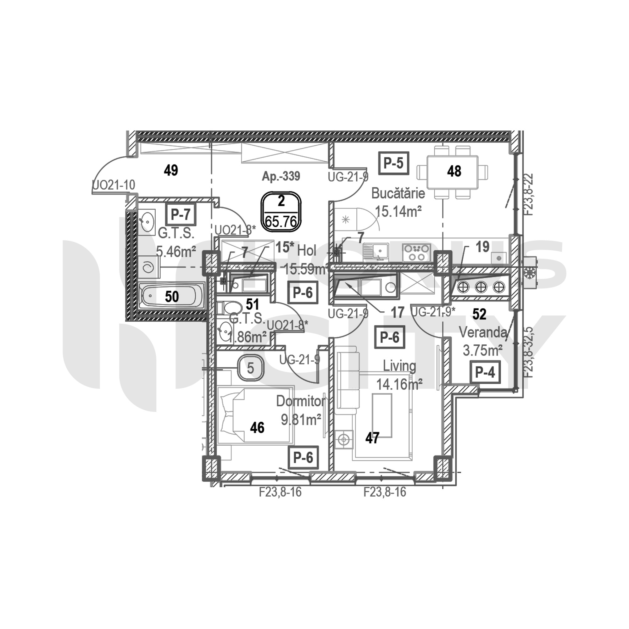 Apartament cu 2 camere