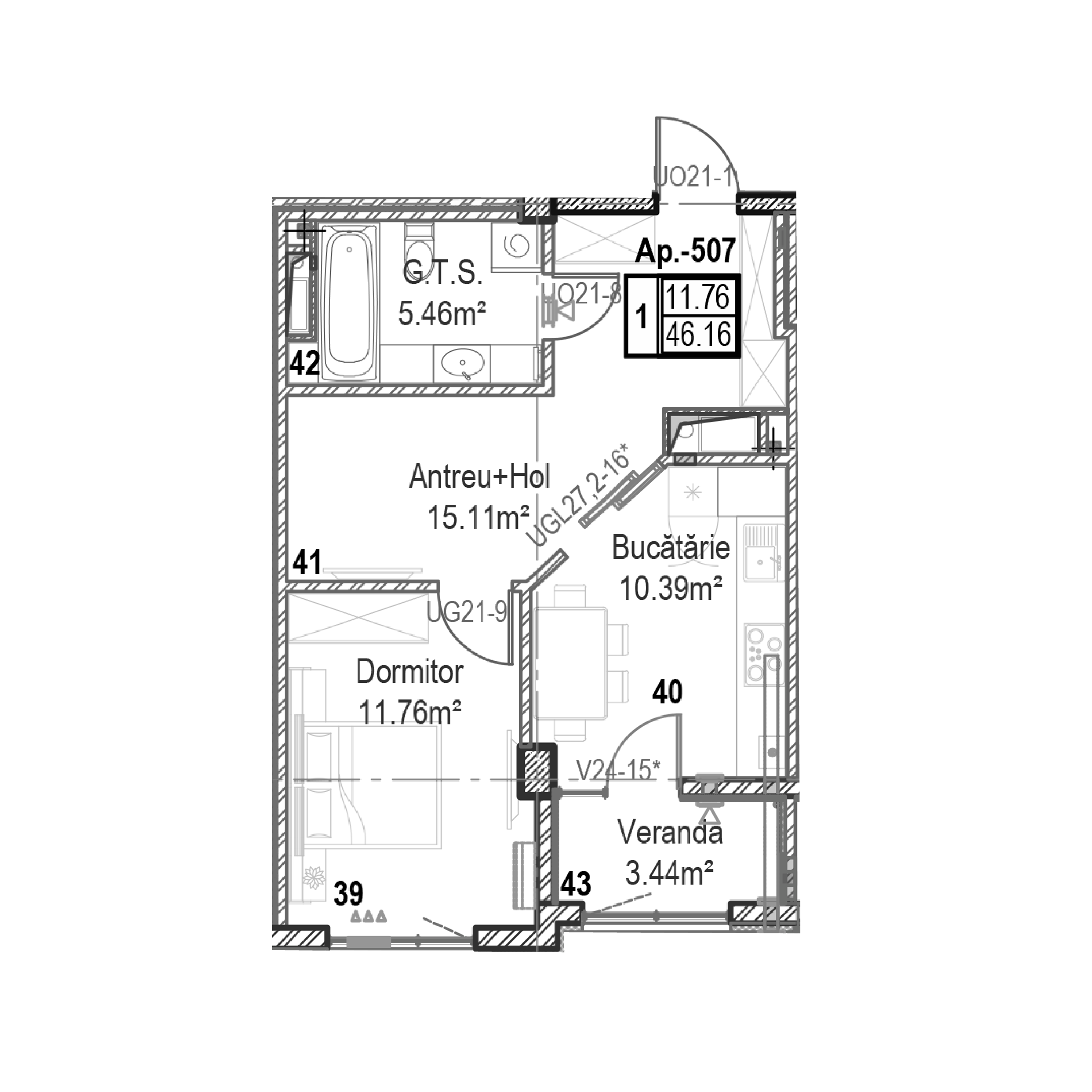 Apartament cu 1 cameră