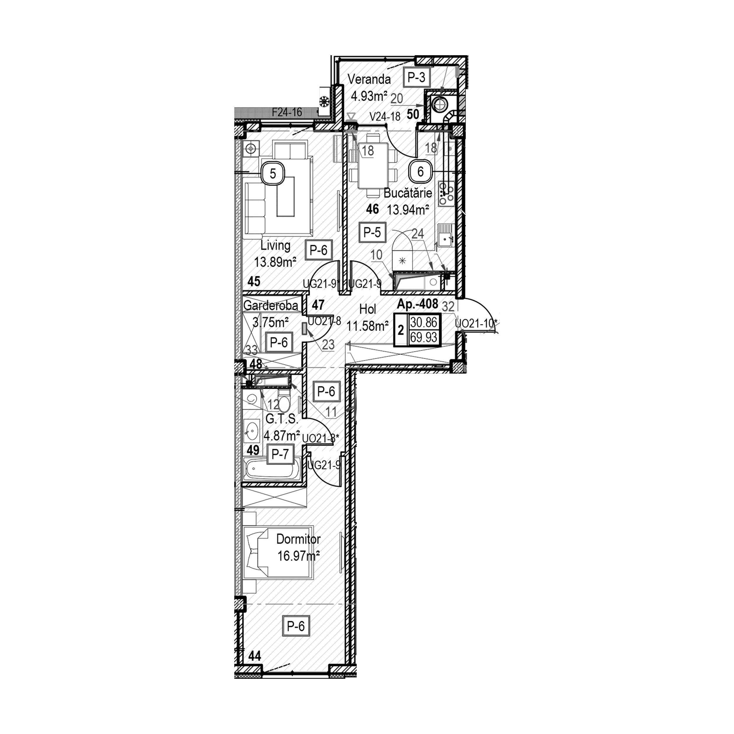 Apartament cu 2 camere