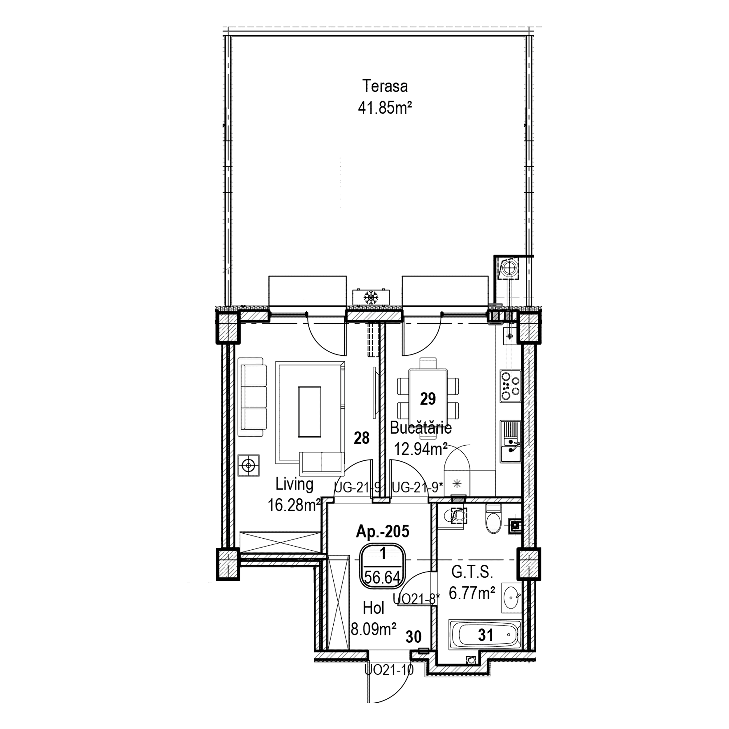 Apartament cu 1 cameră