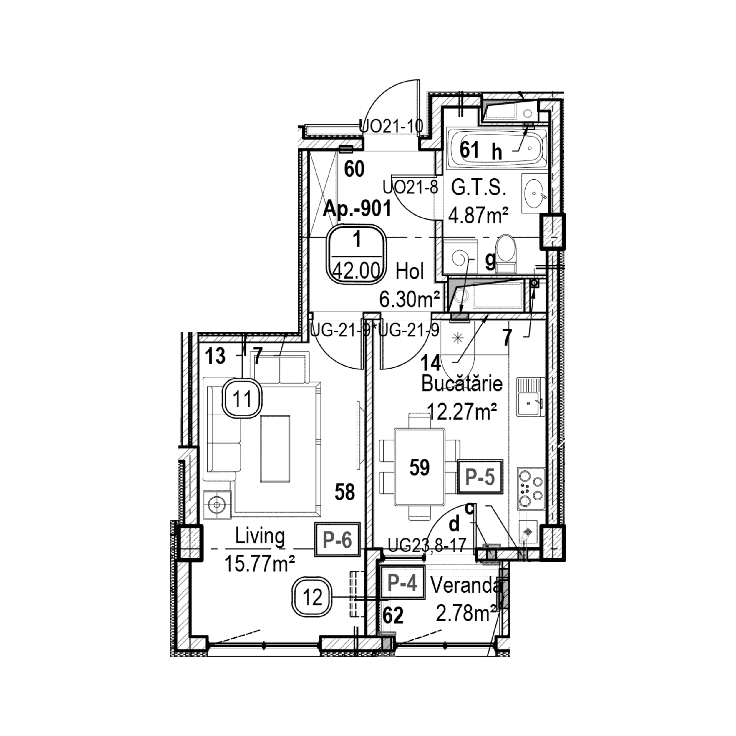 Apartament cu 1 cameră
