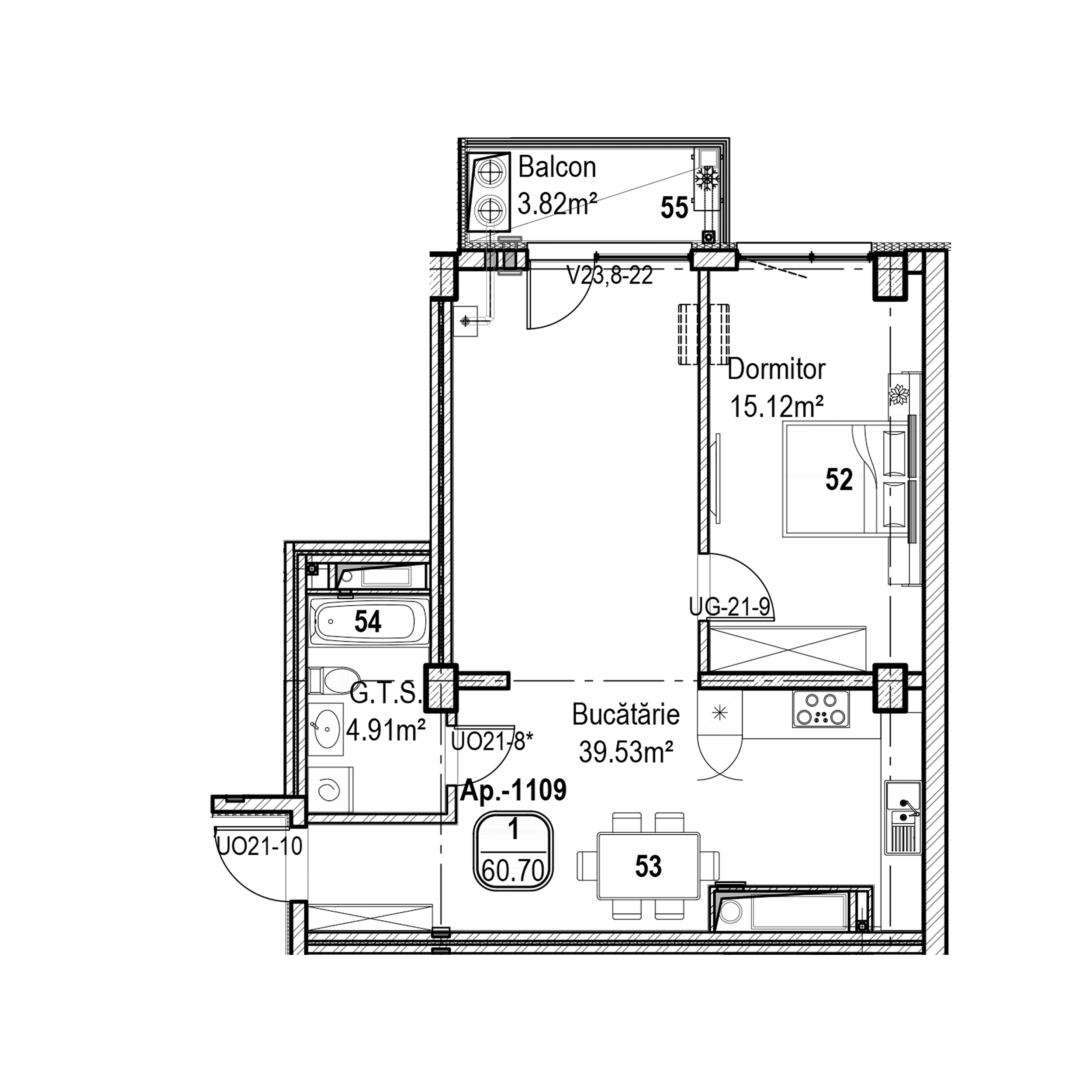 Apartament cu 1 cameră