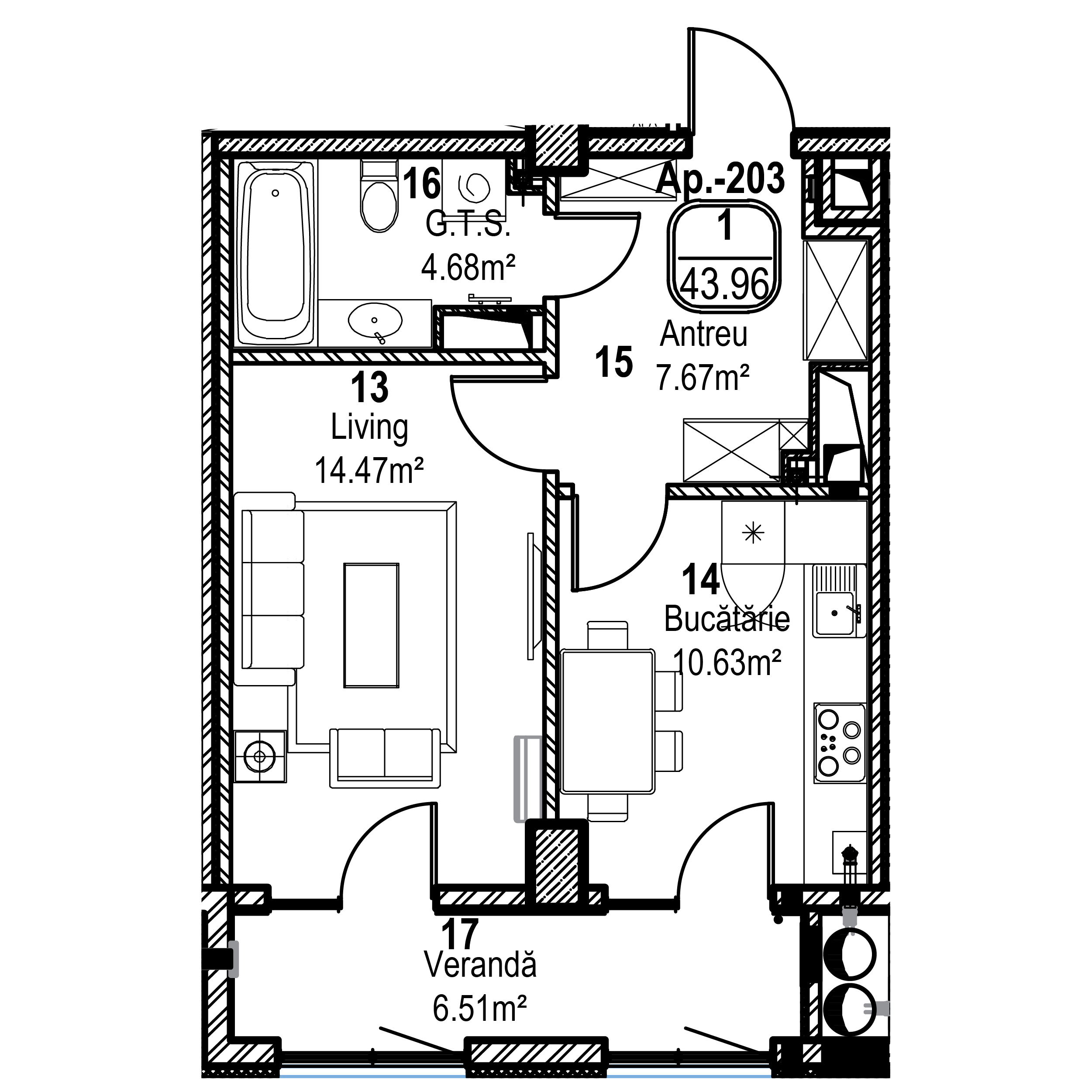 Apartament cu 1 cameră