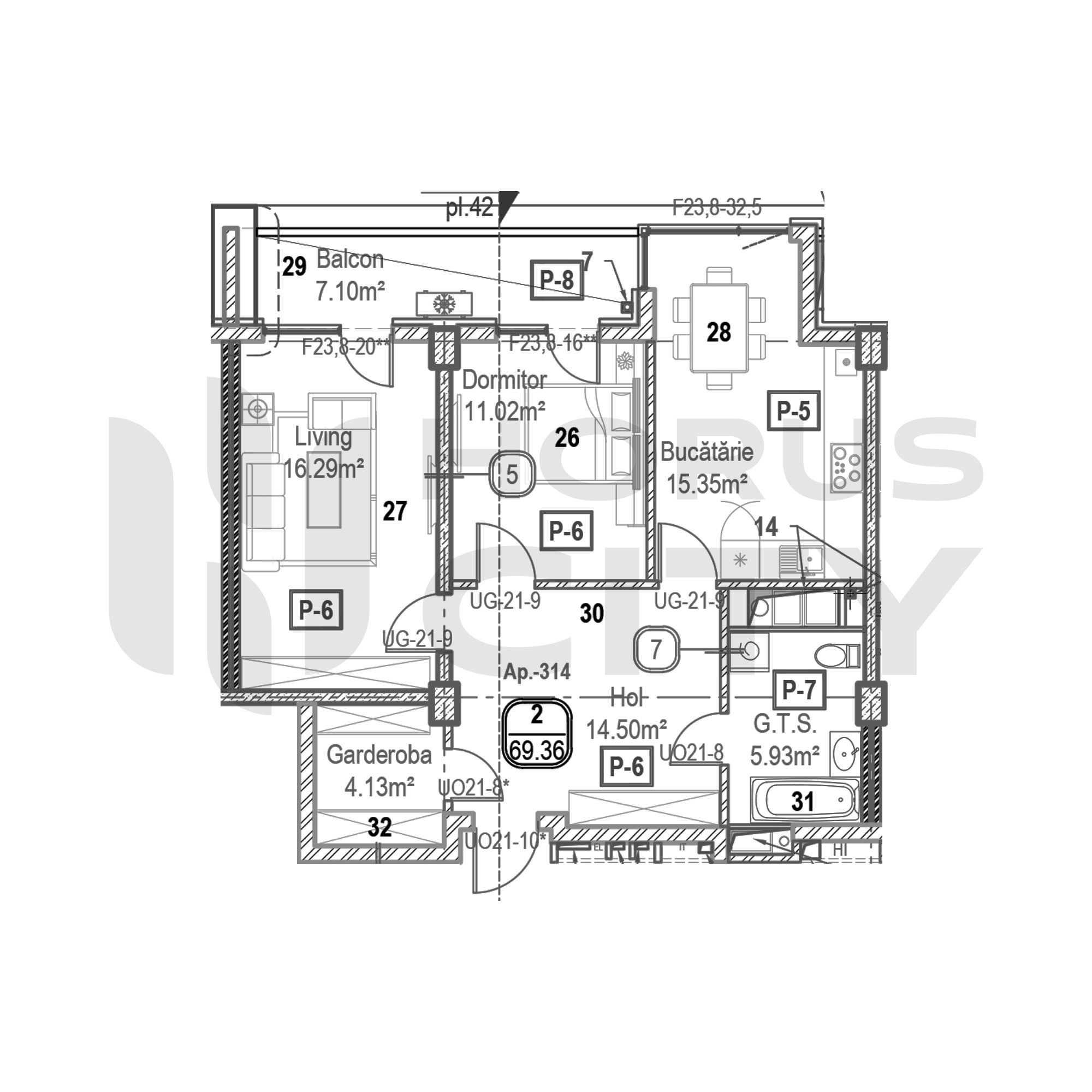 Apartament cu 2 camere