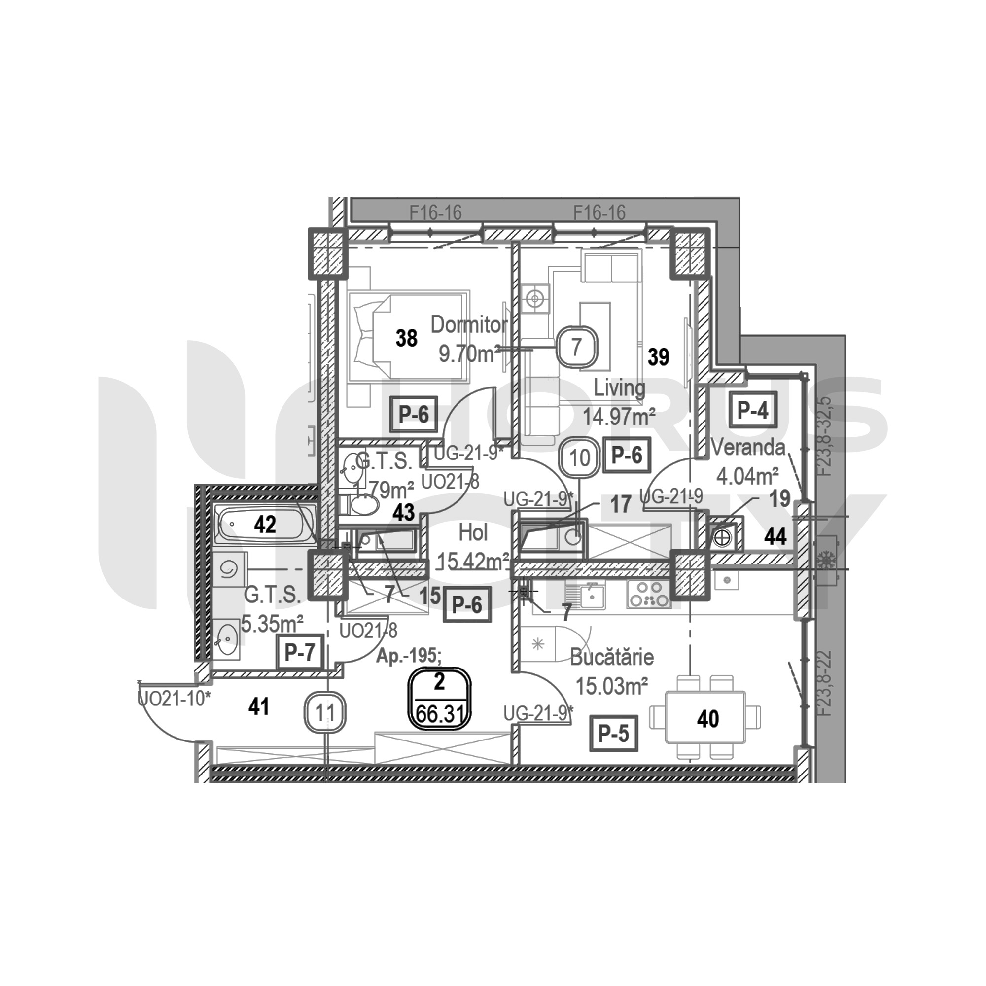 Apartament cu 2 camere
