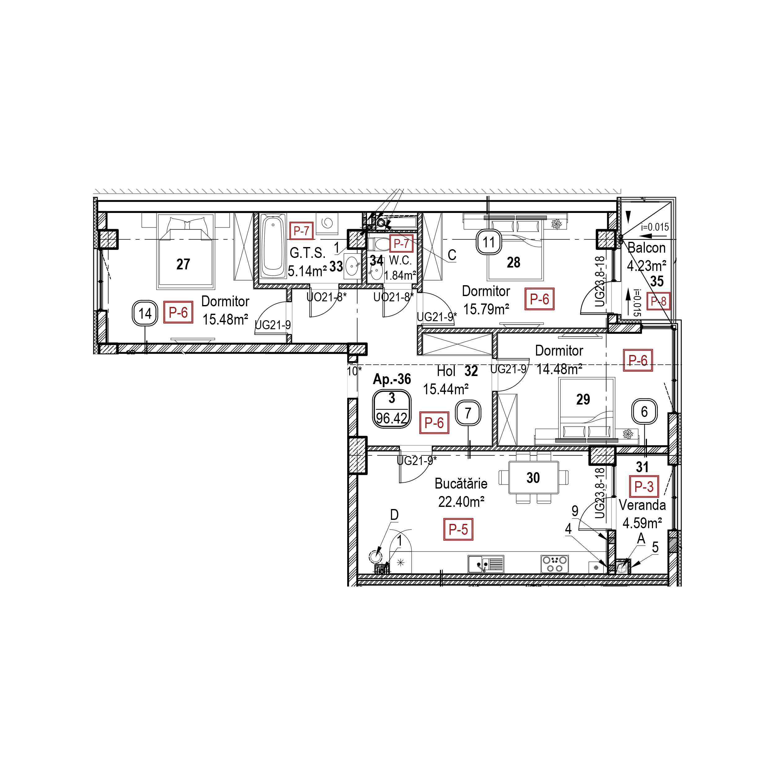 Apartament cu 3 camere