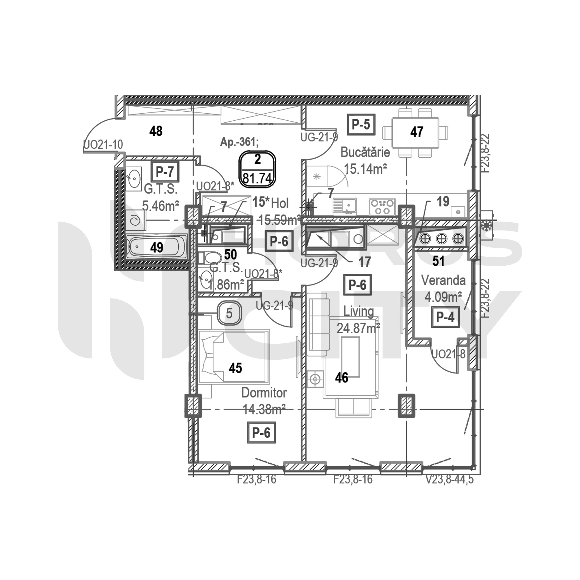 Apartament cu 2 camere