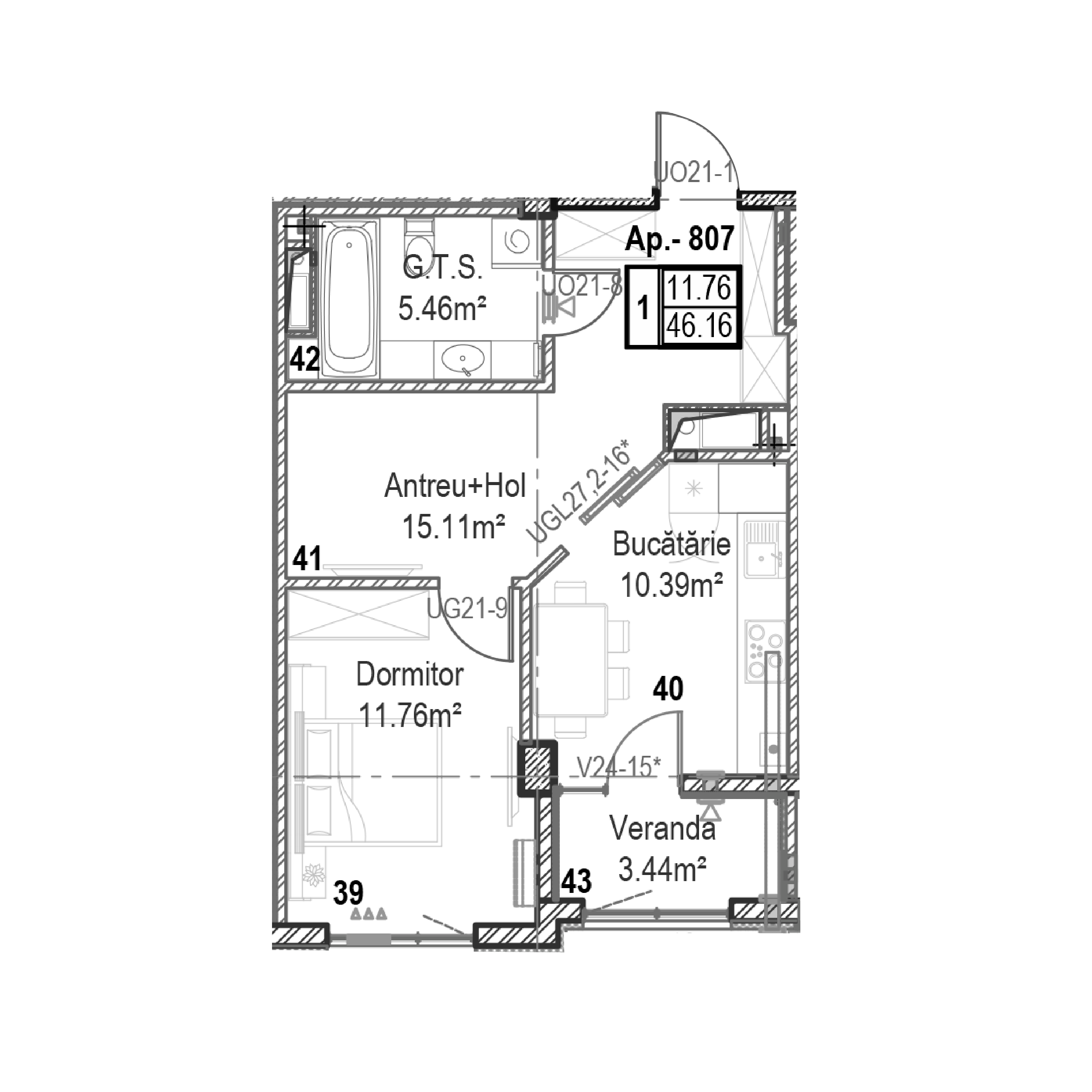 Apartament cu 1 cameră