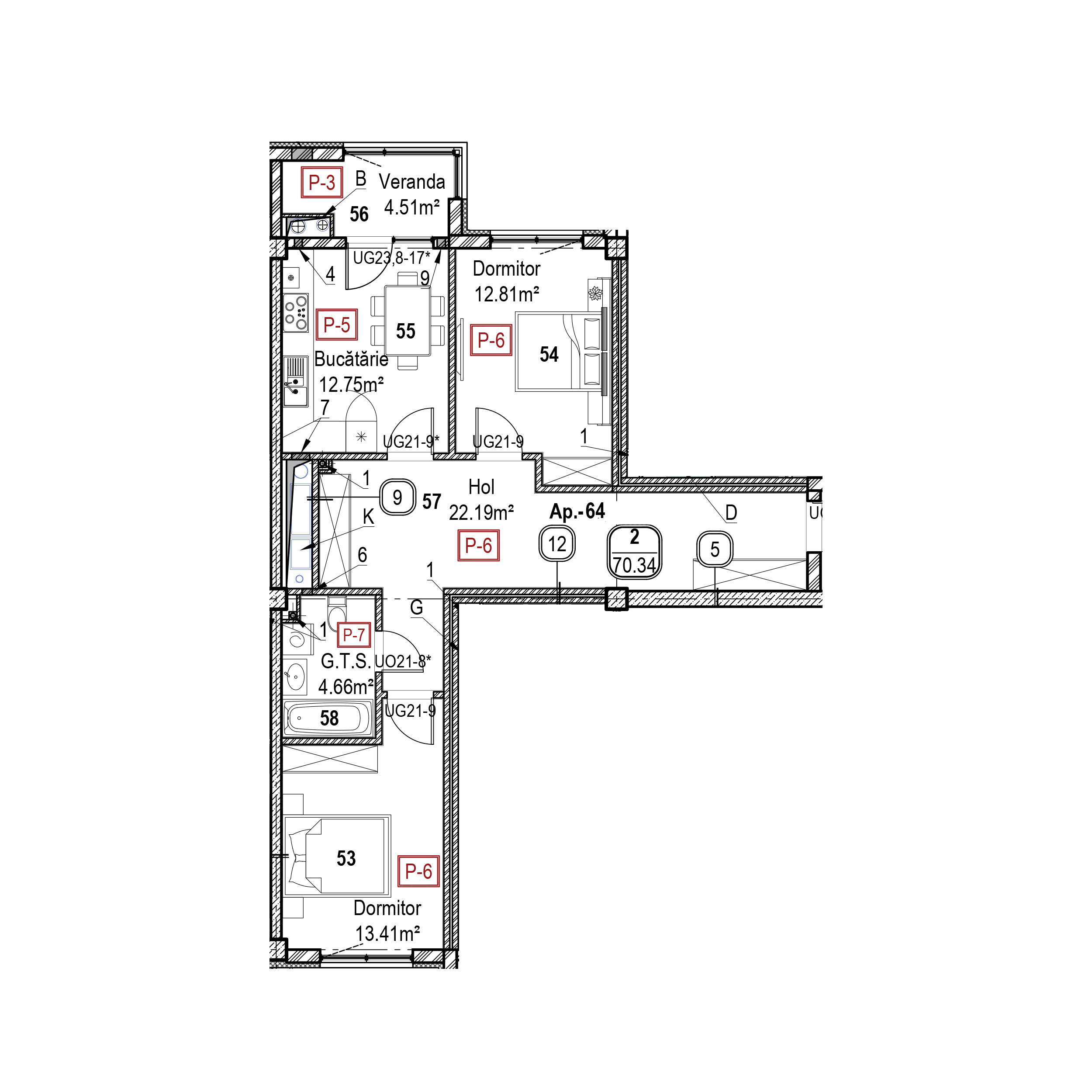 Apartament cu 2 camere