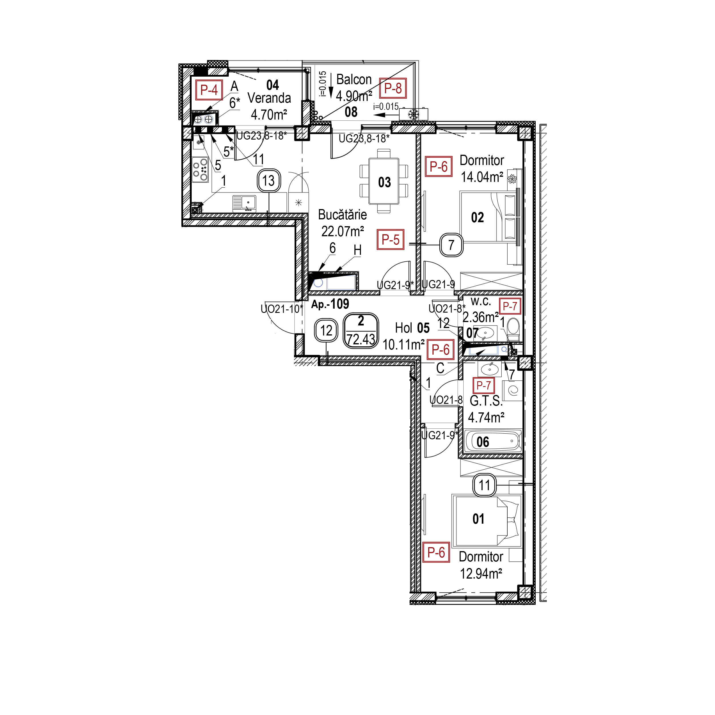 Apartament cu 2 camere