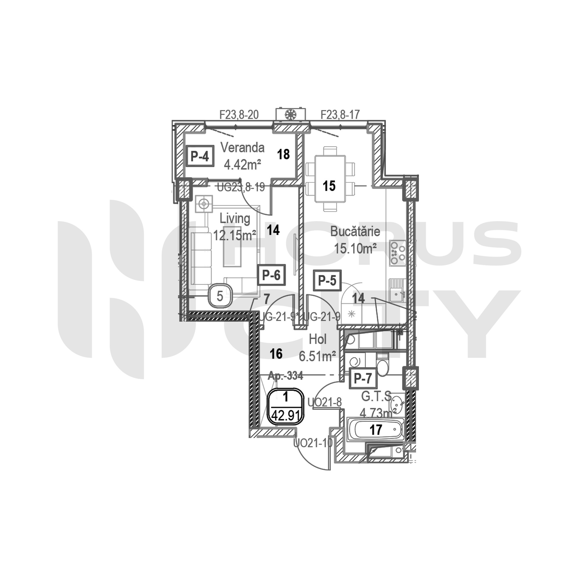 Apartament cu 1 cameră