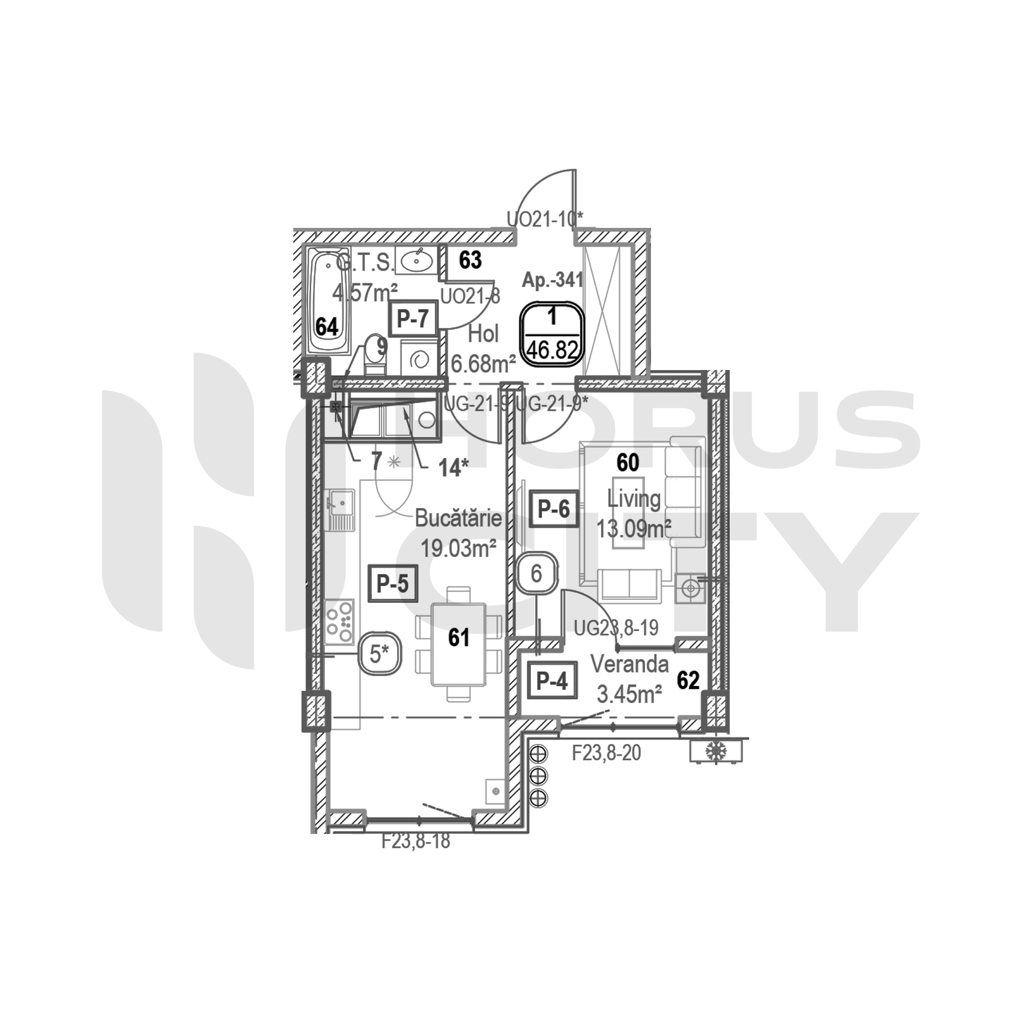 Apartament cu 1 cameră