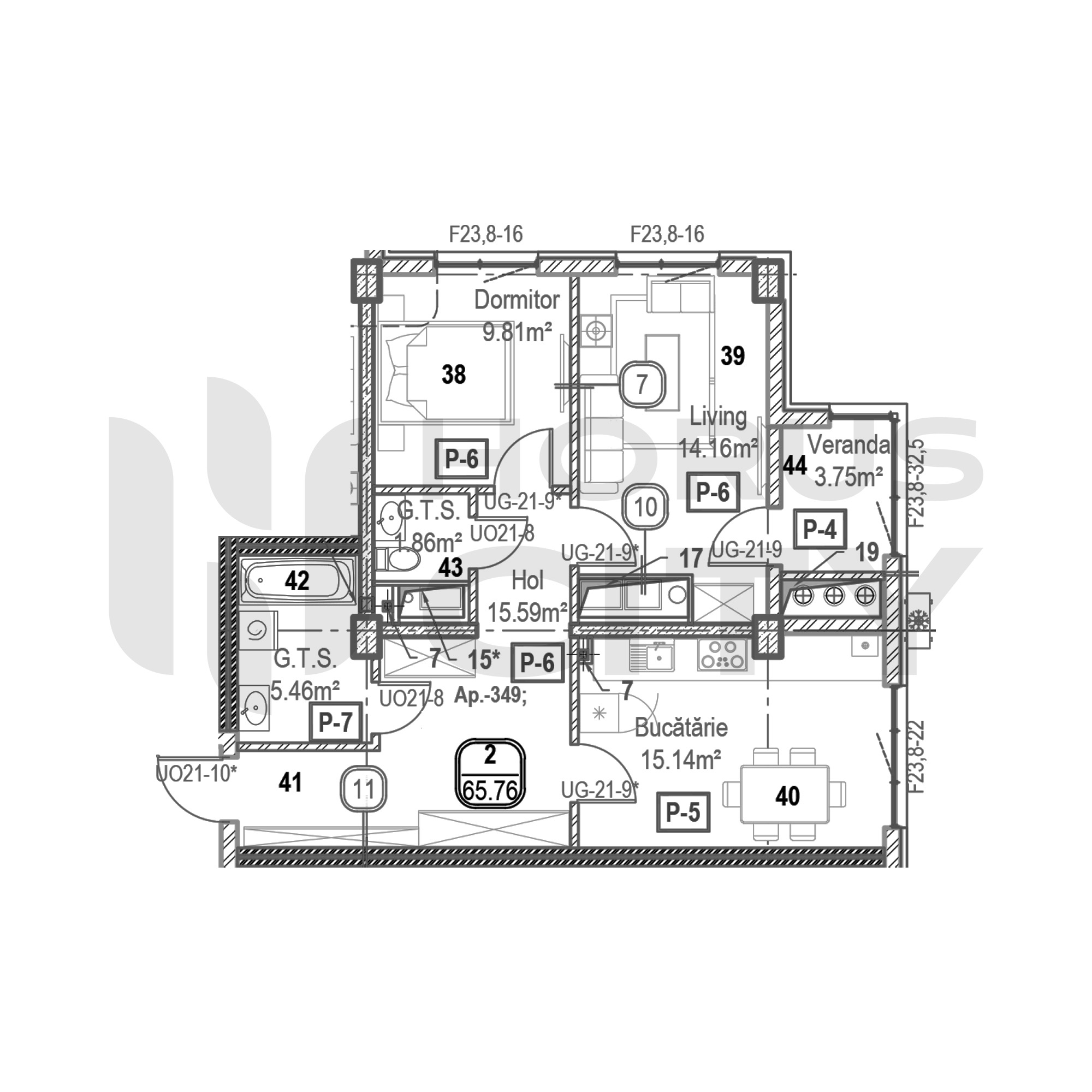 Apartament cu 2 camere