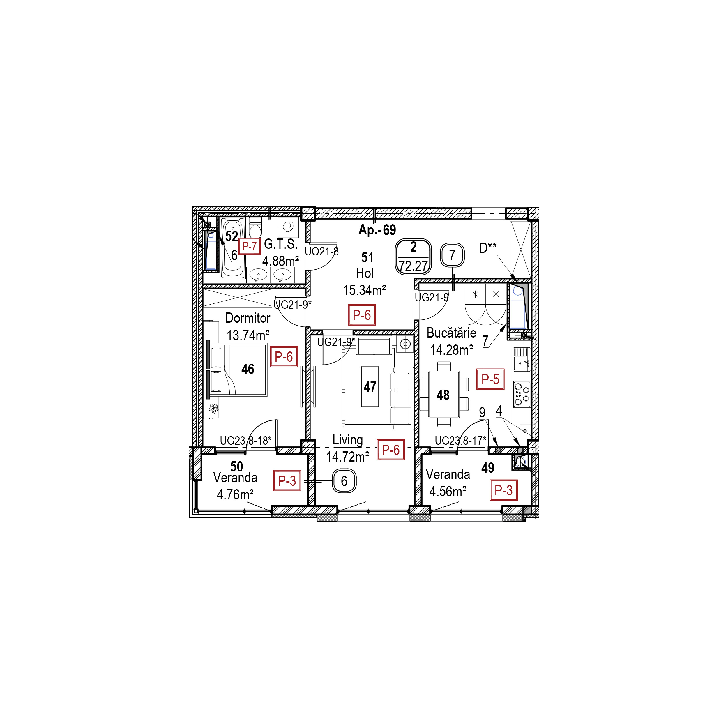 Apartament cu 2 camere