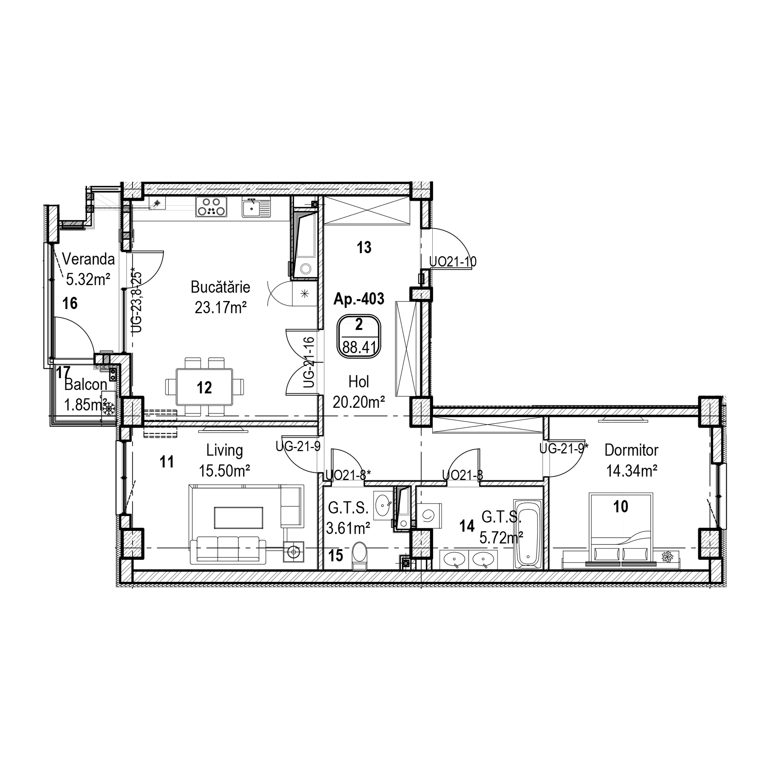 Apartament cu 2 camere