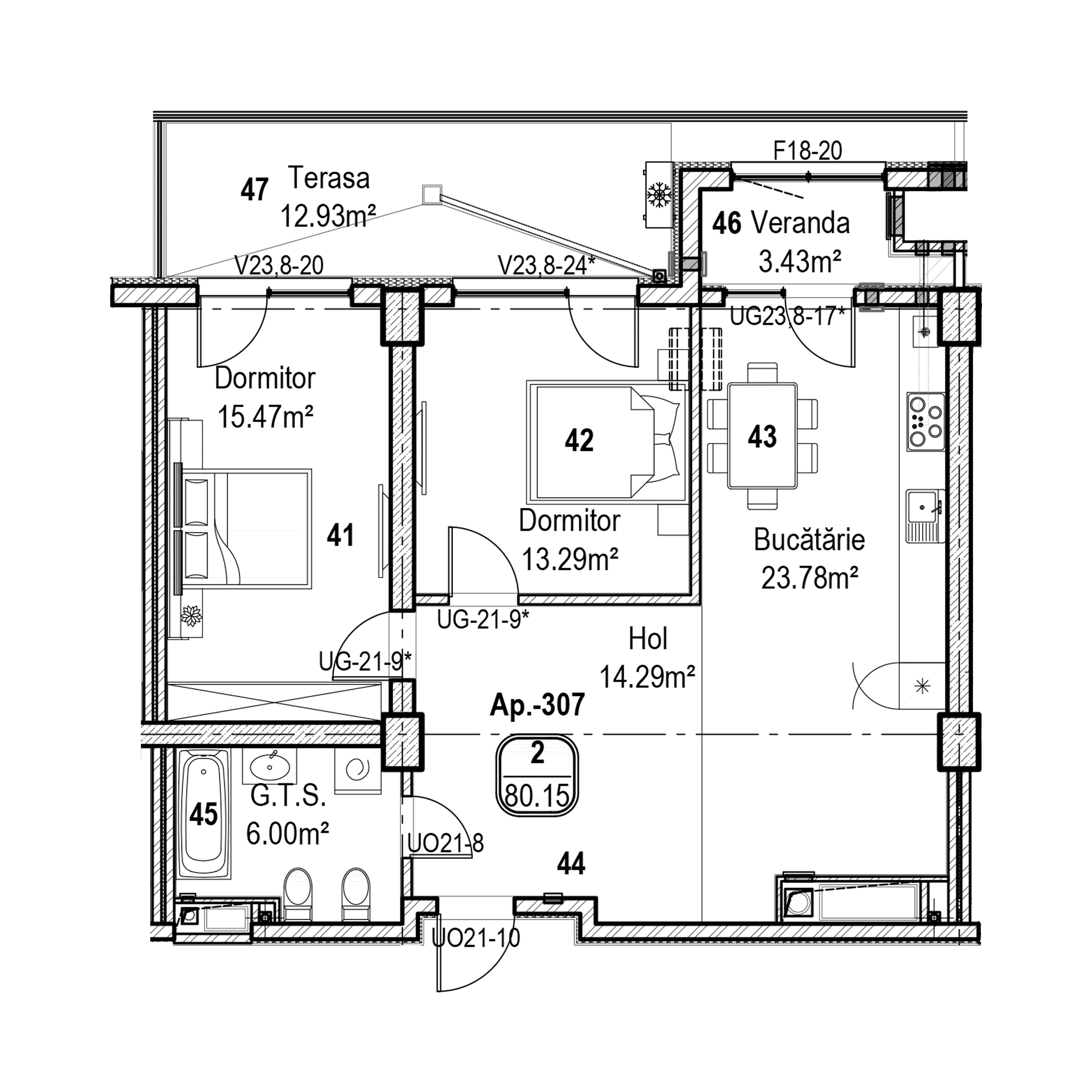 Apartament cu 2 camere