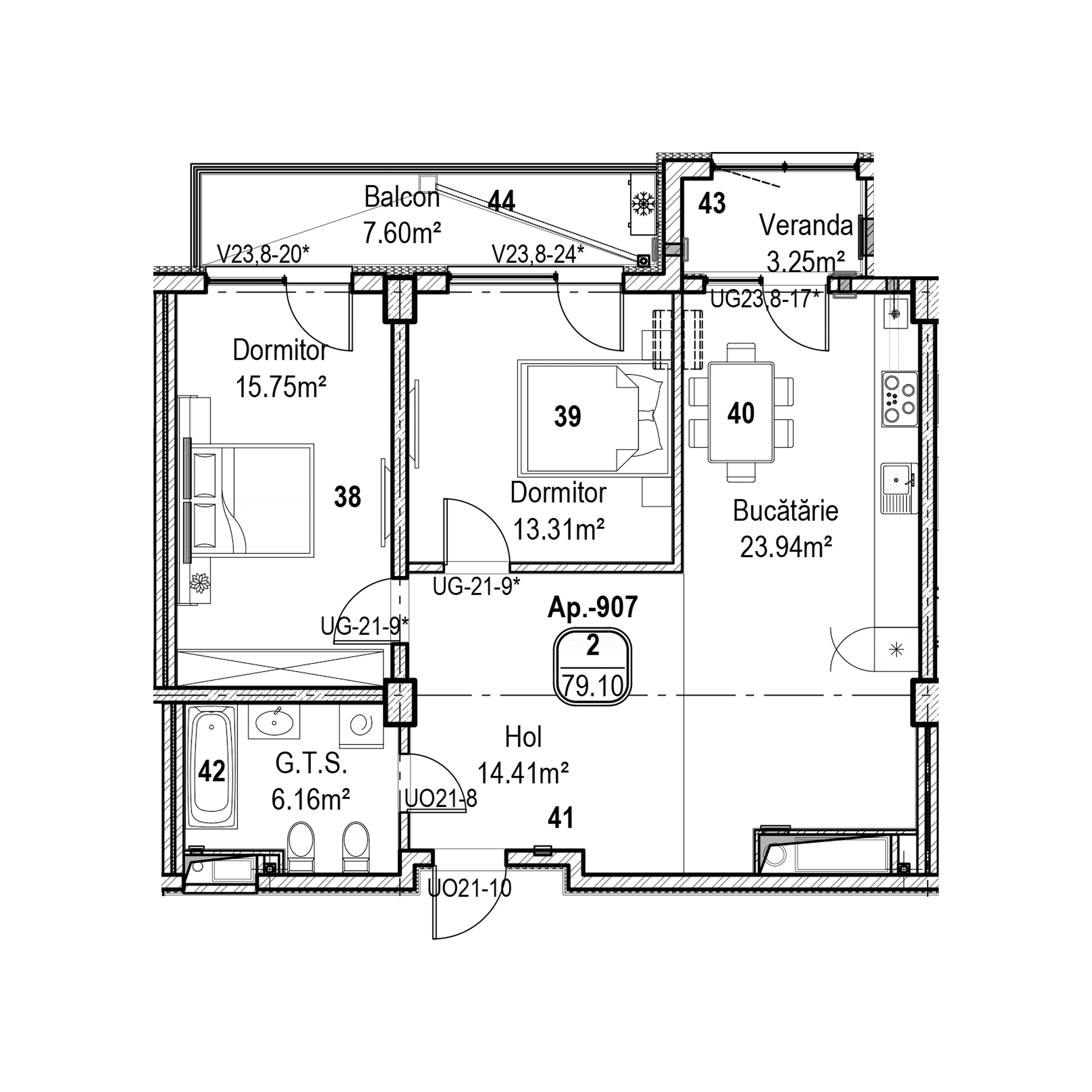 Apartament cu 2 camere