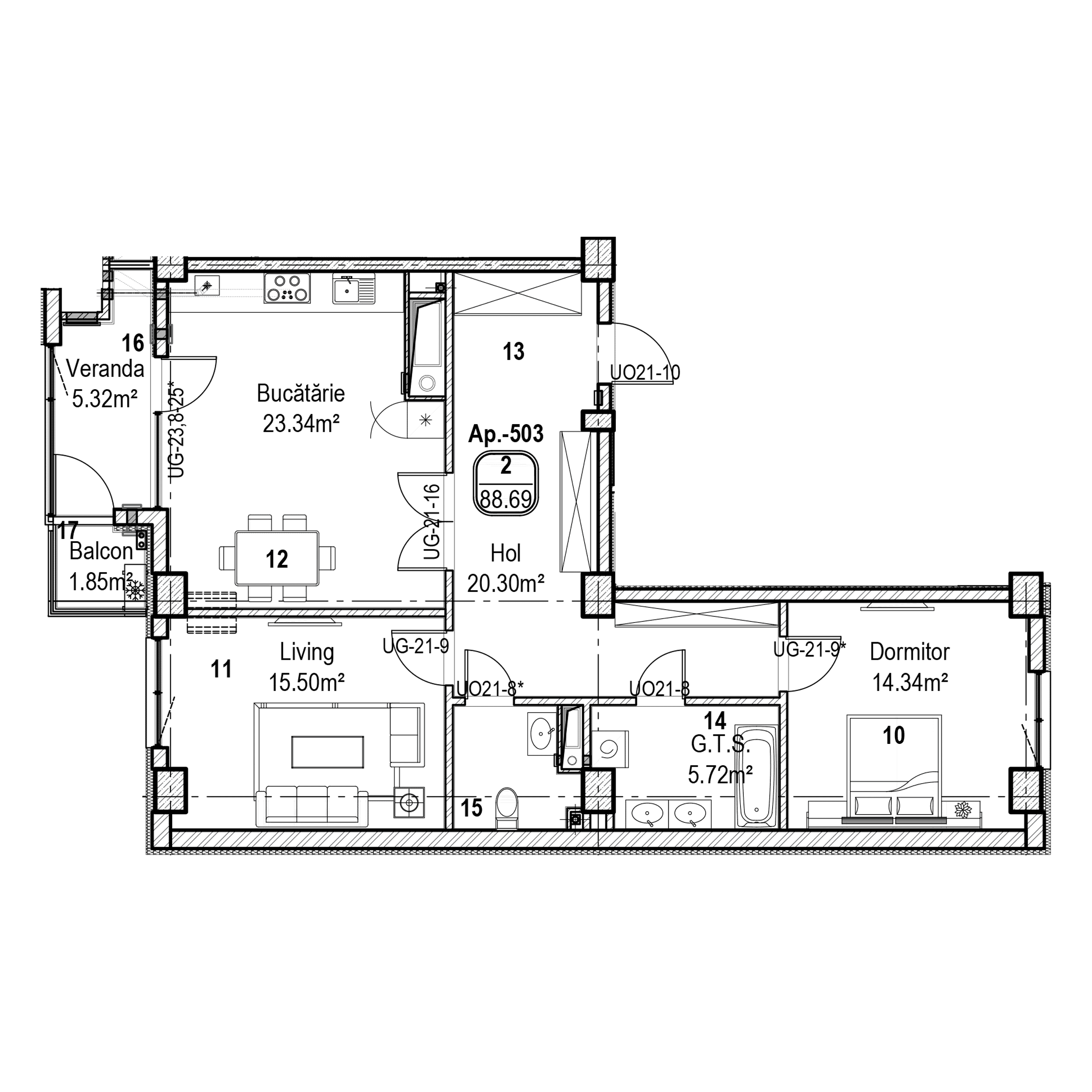 Apartament cu 2 camere