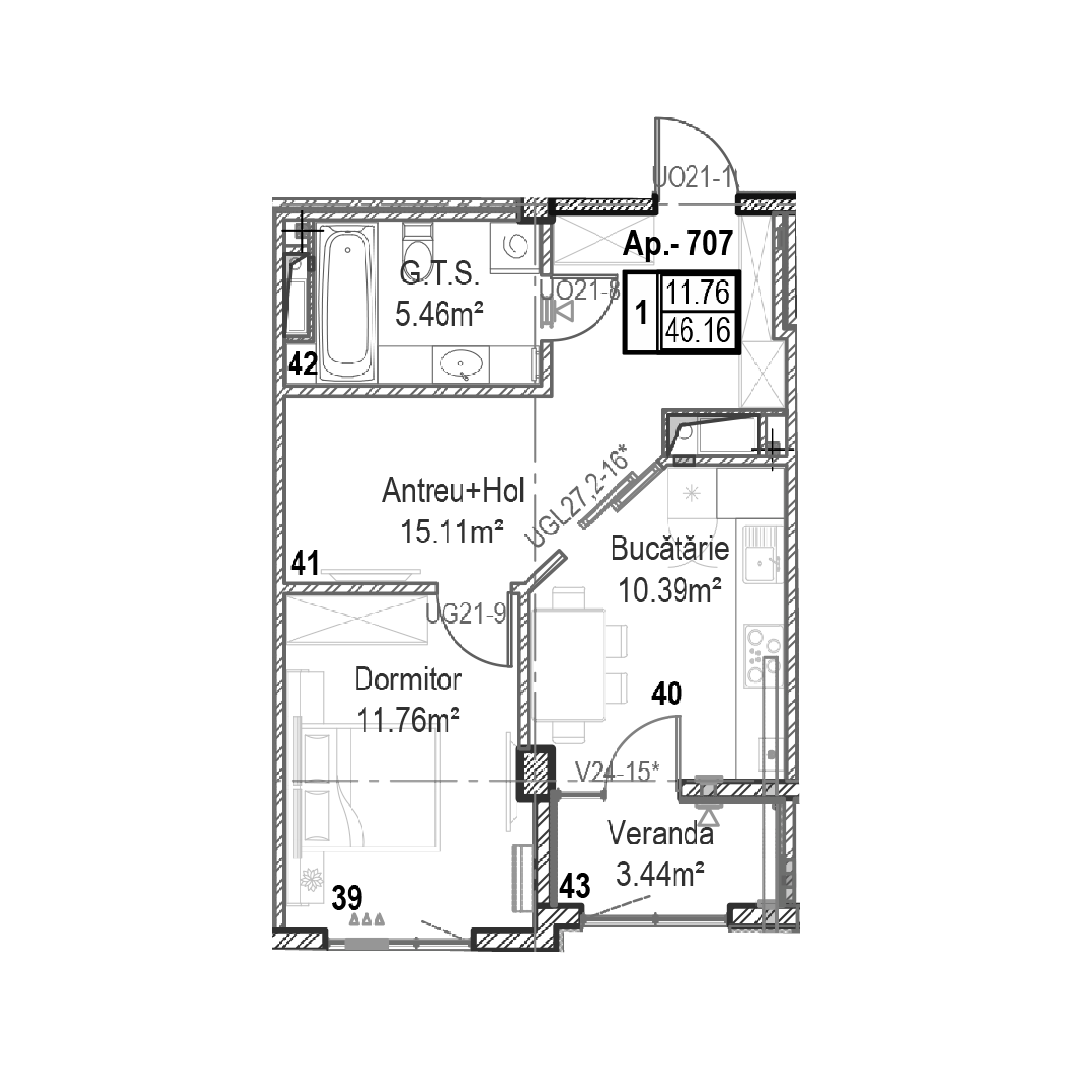 Apartament cu 1 cameră