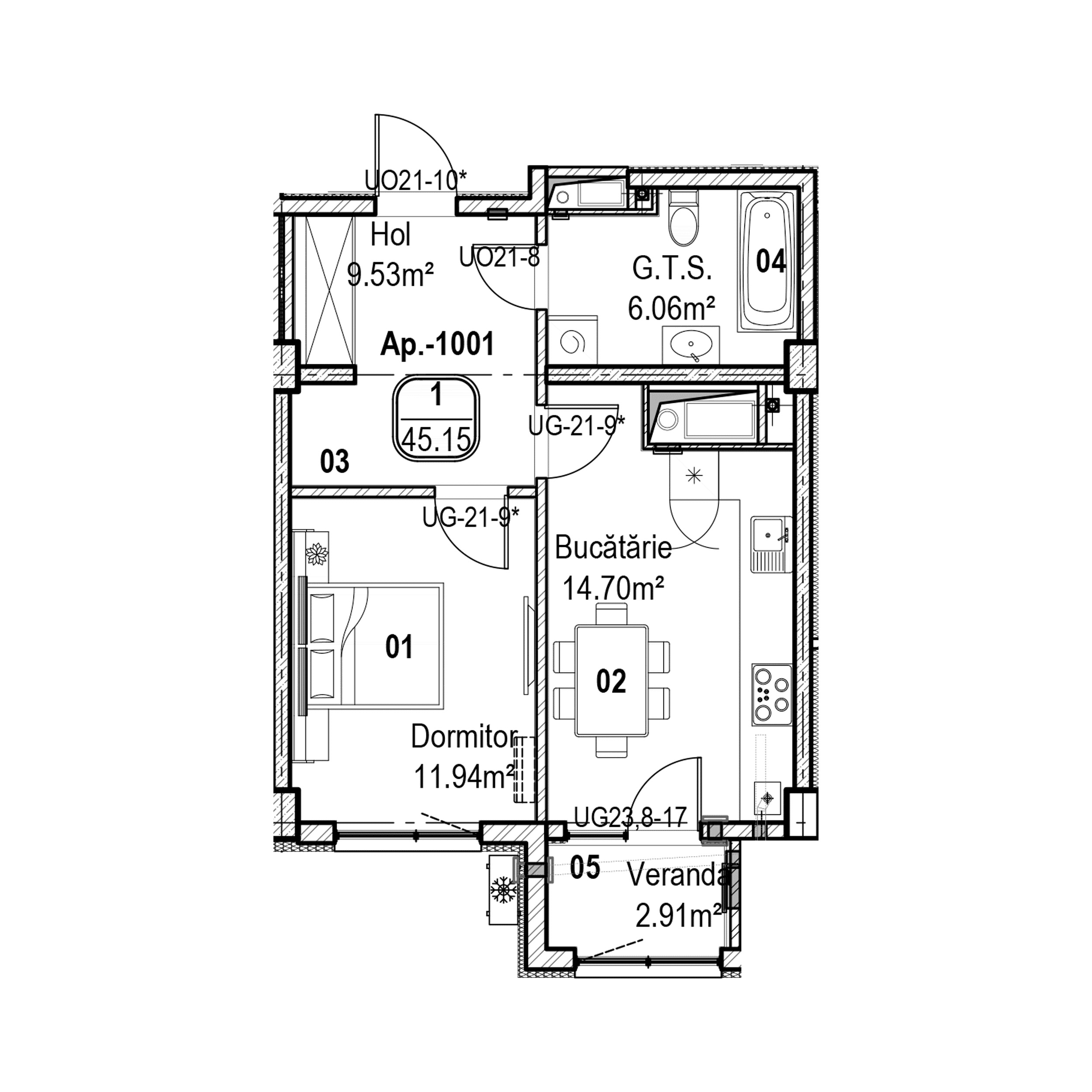 Apartament cu 1 cameră