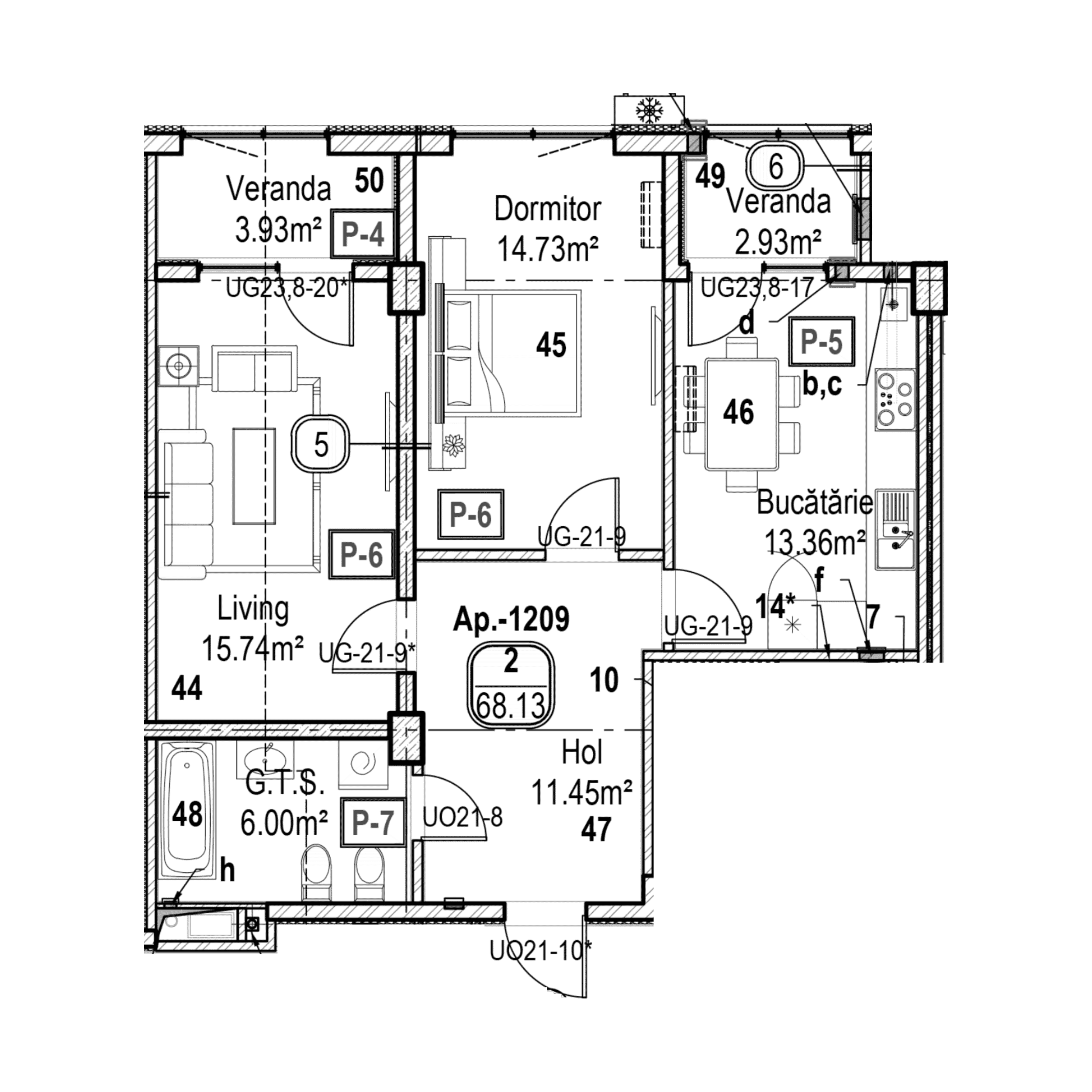 Apartament cu 2 camere