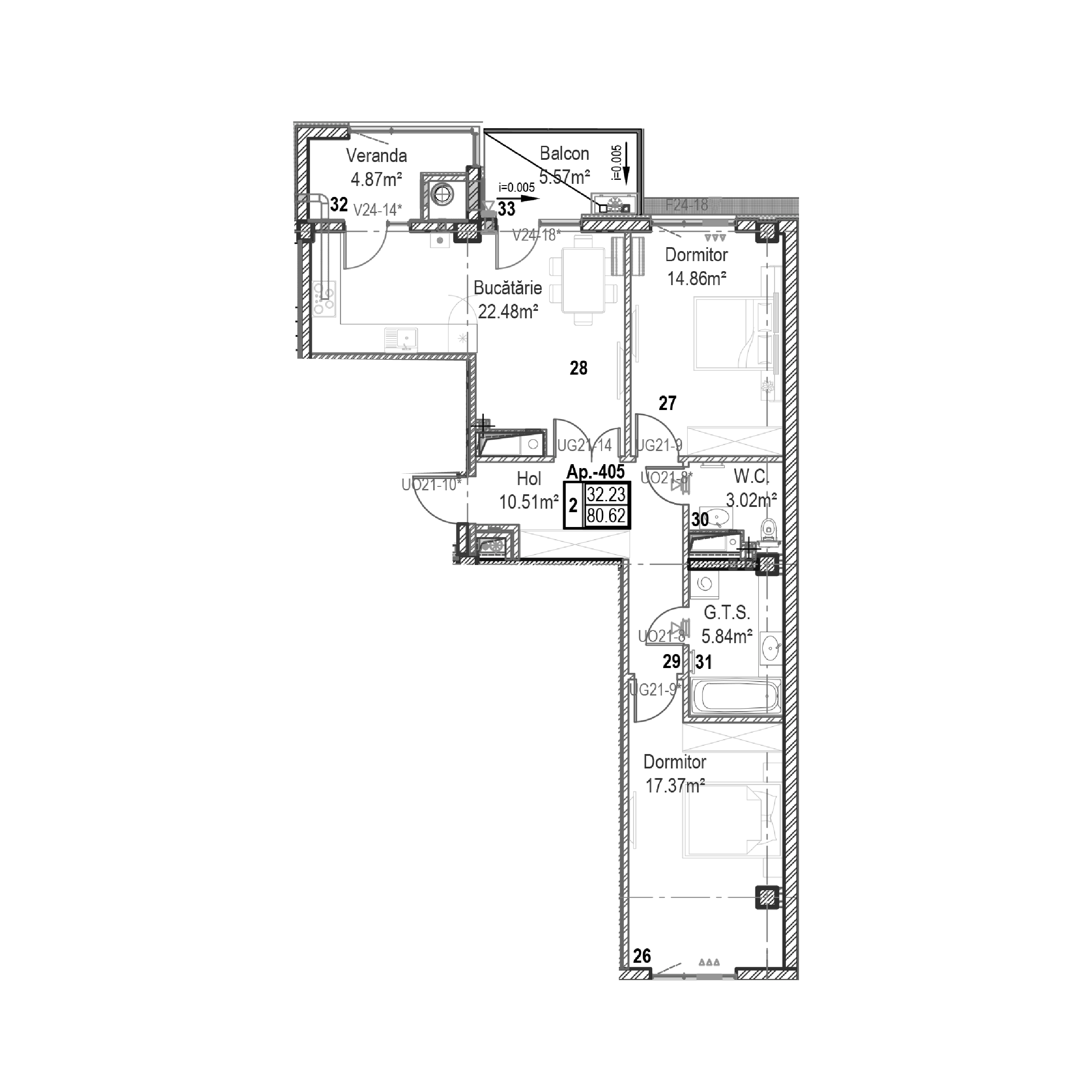 Apartament cu 2 camere