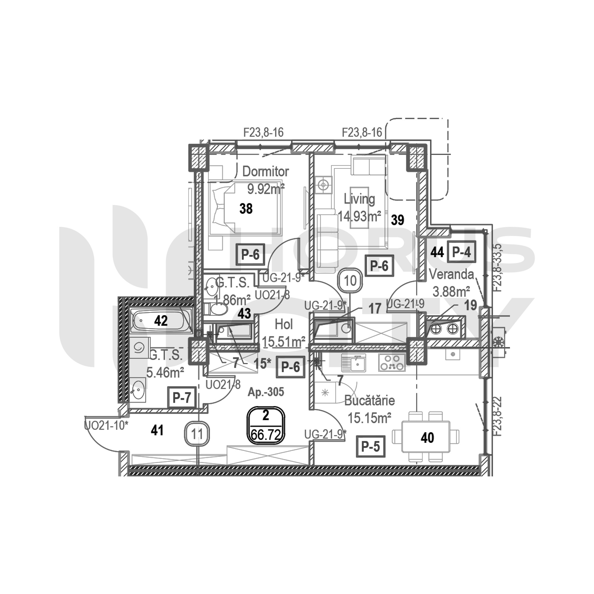 Apartament cu 2 camere